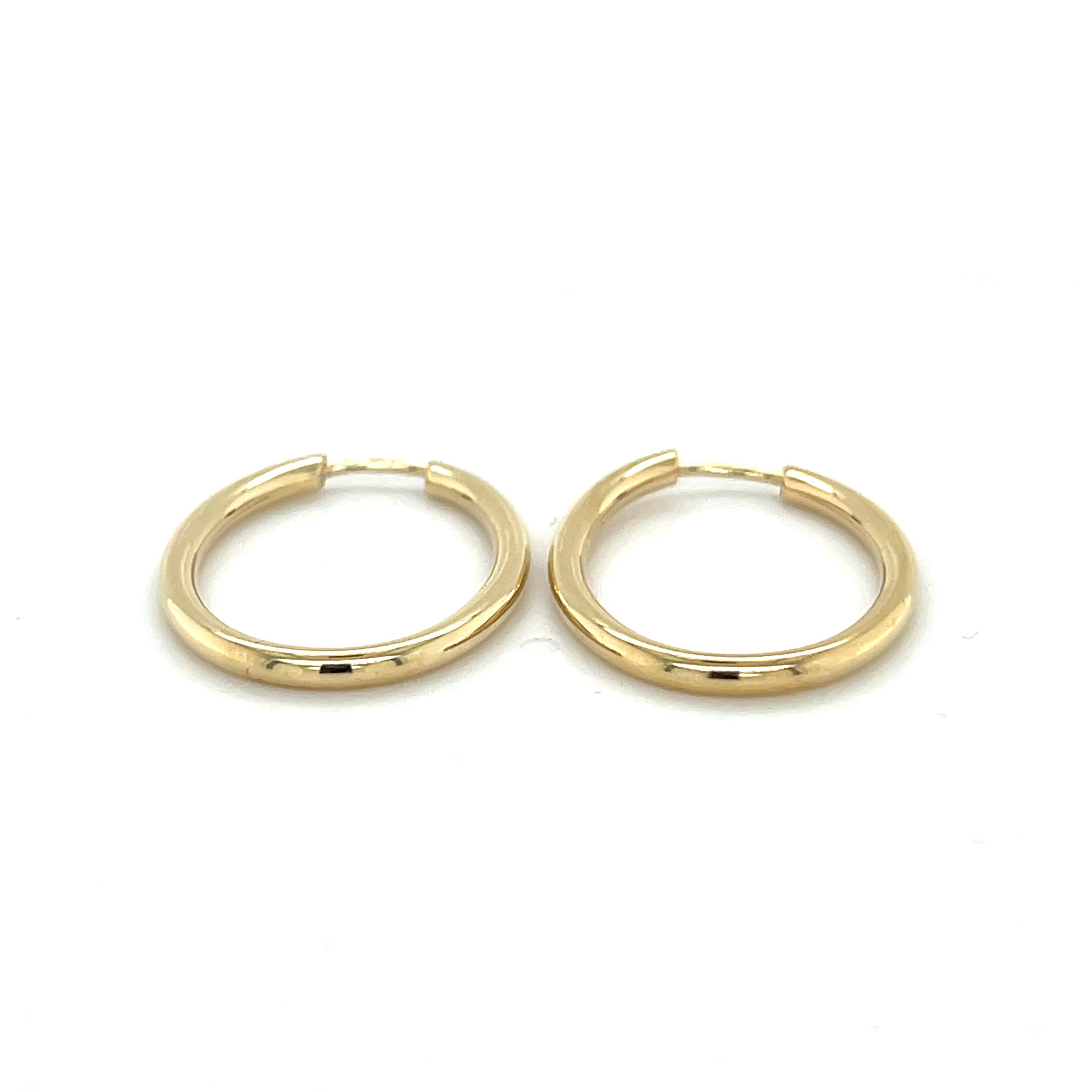 14K Gold Large Oval Hoop Earrings