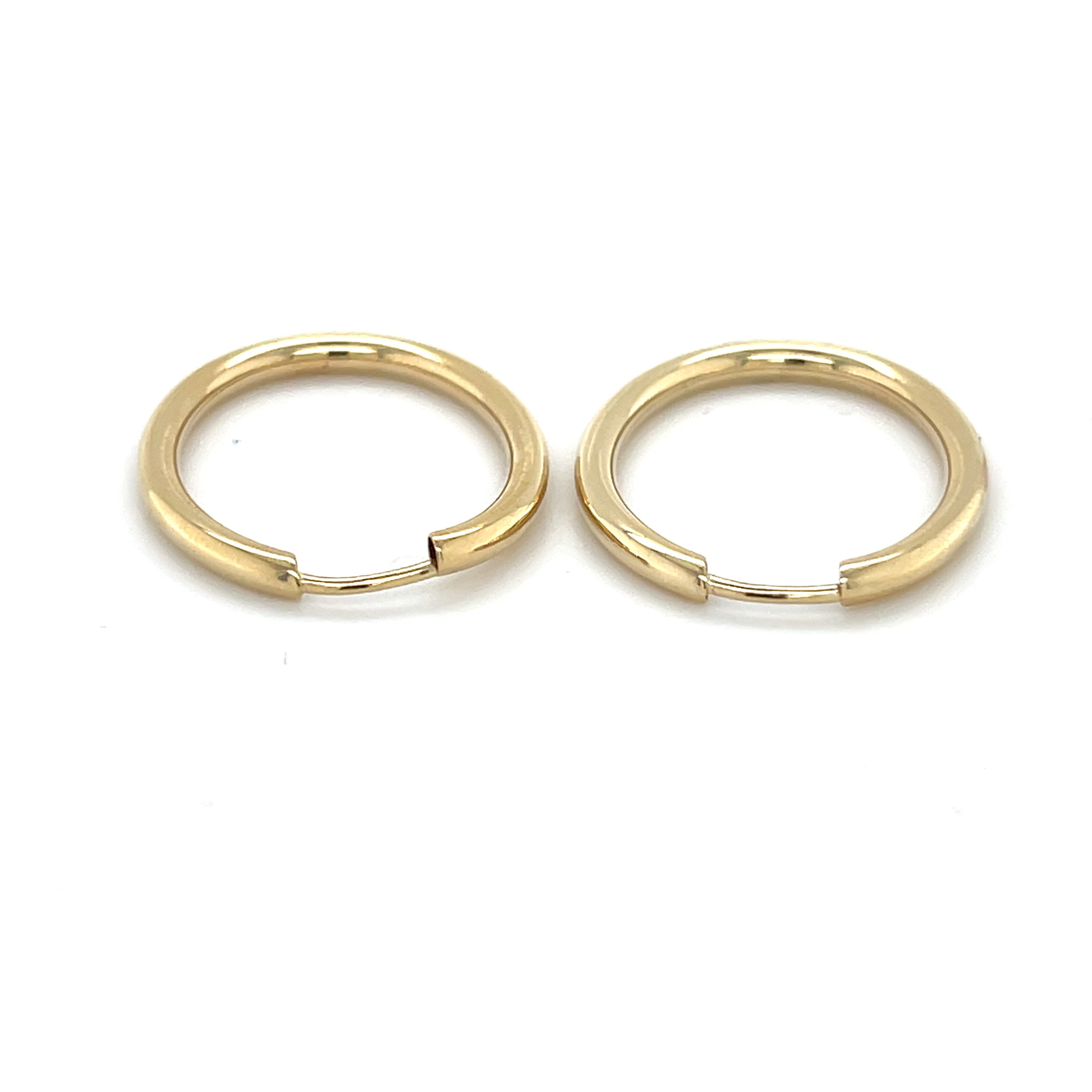 14K Gold Endless Oval Hoops