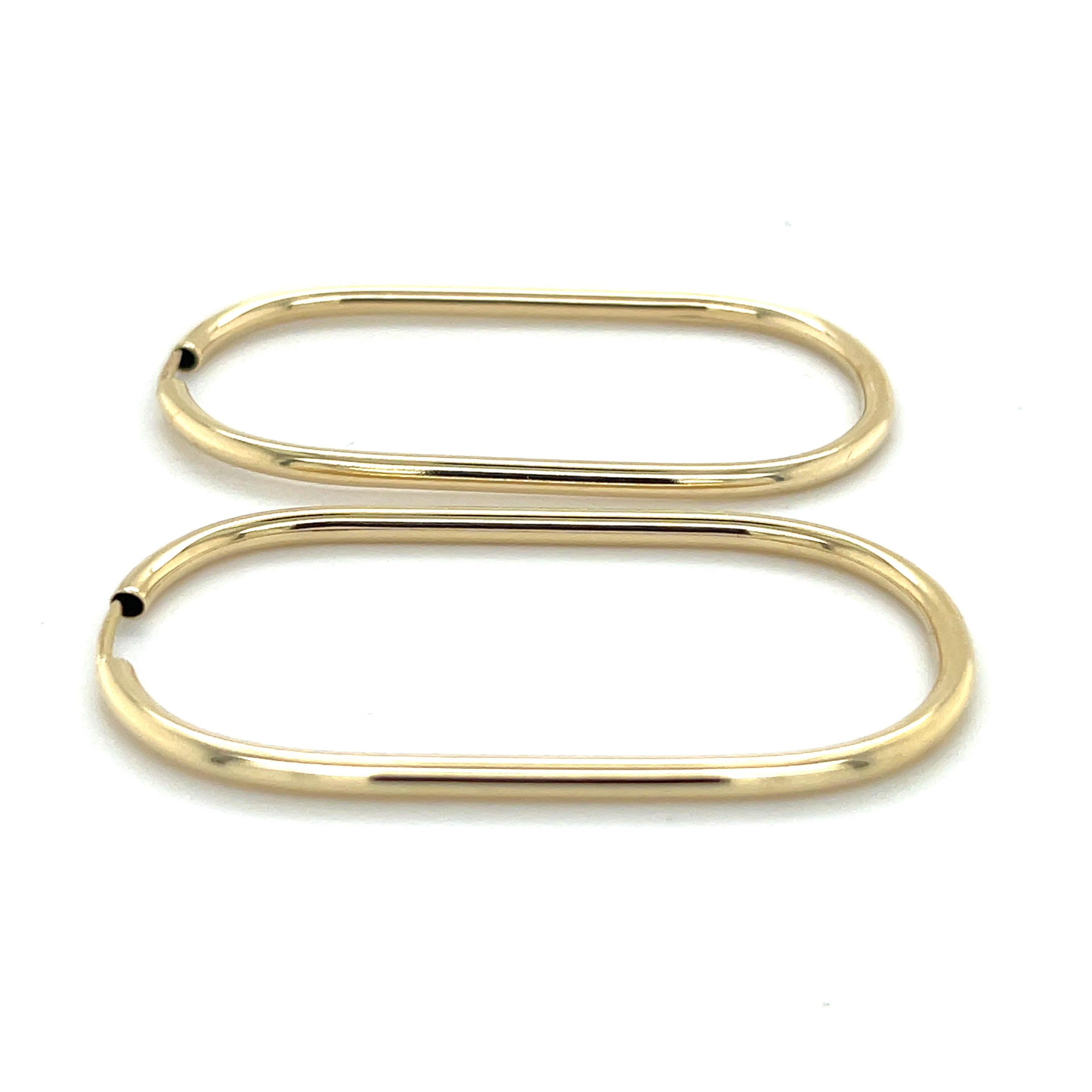 Large 14K Gold Endless Oval Hoop Earrings