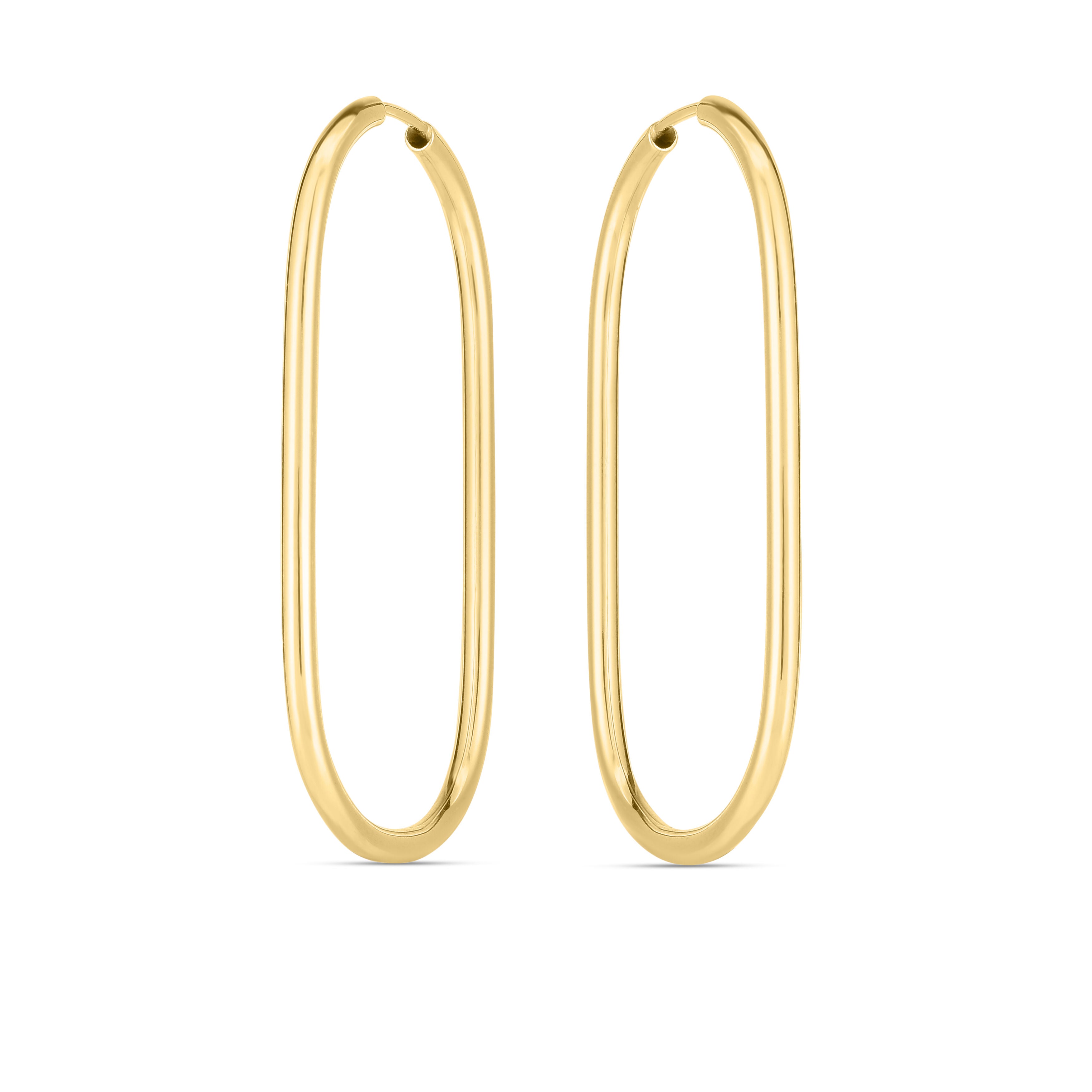 14K Yellow Gold Large Endless Oval Hoop Earrings