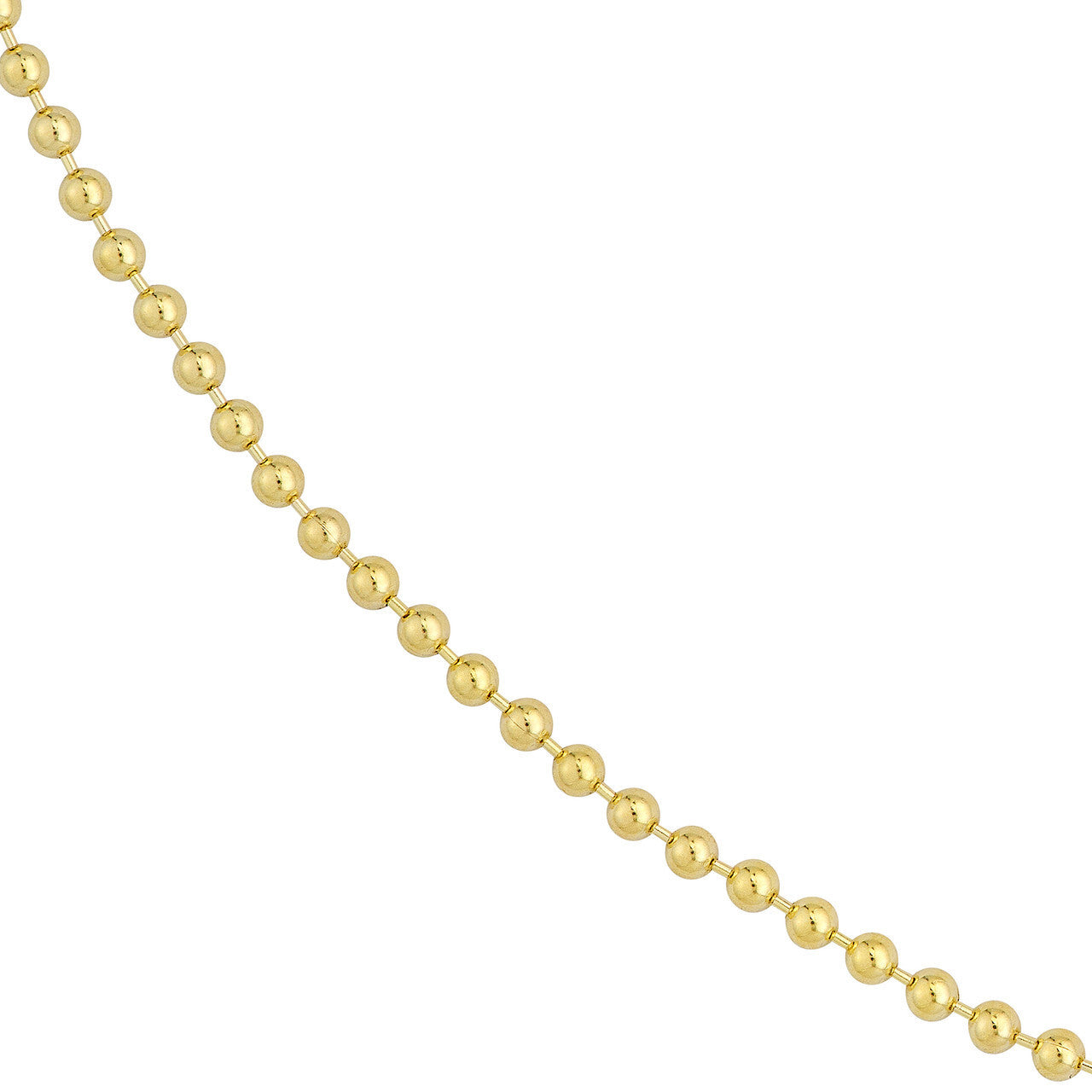 14K Solid Yellow Gold Ball Necklace Chain