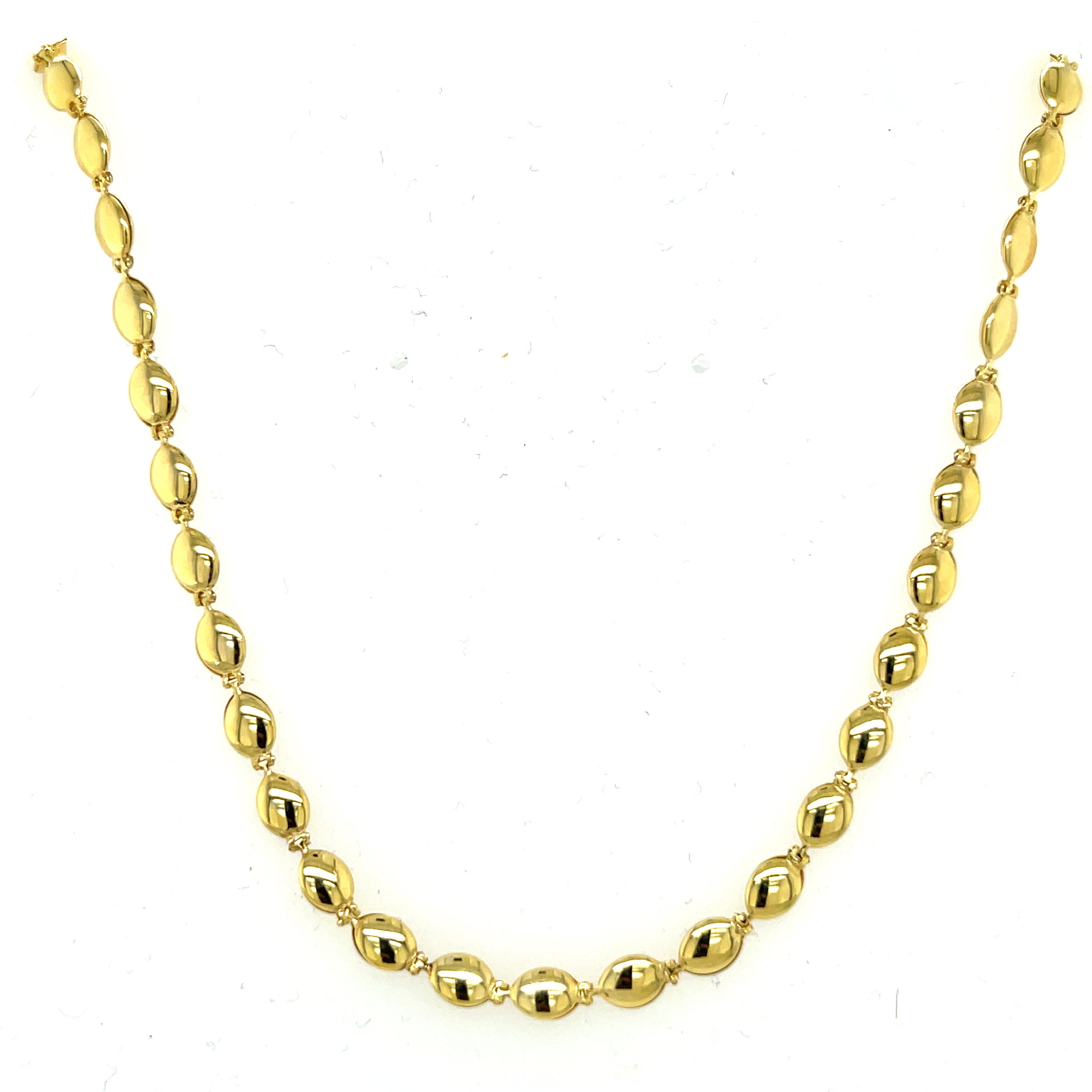 14k Gold Pebble Bead Necklace Chain