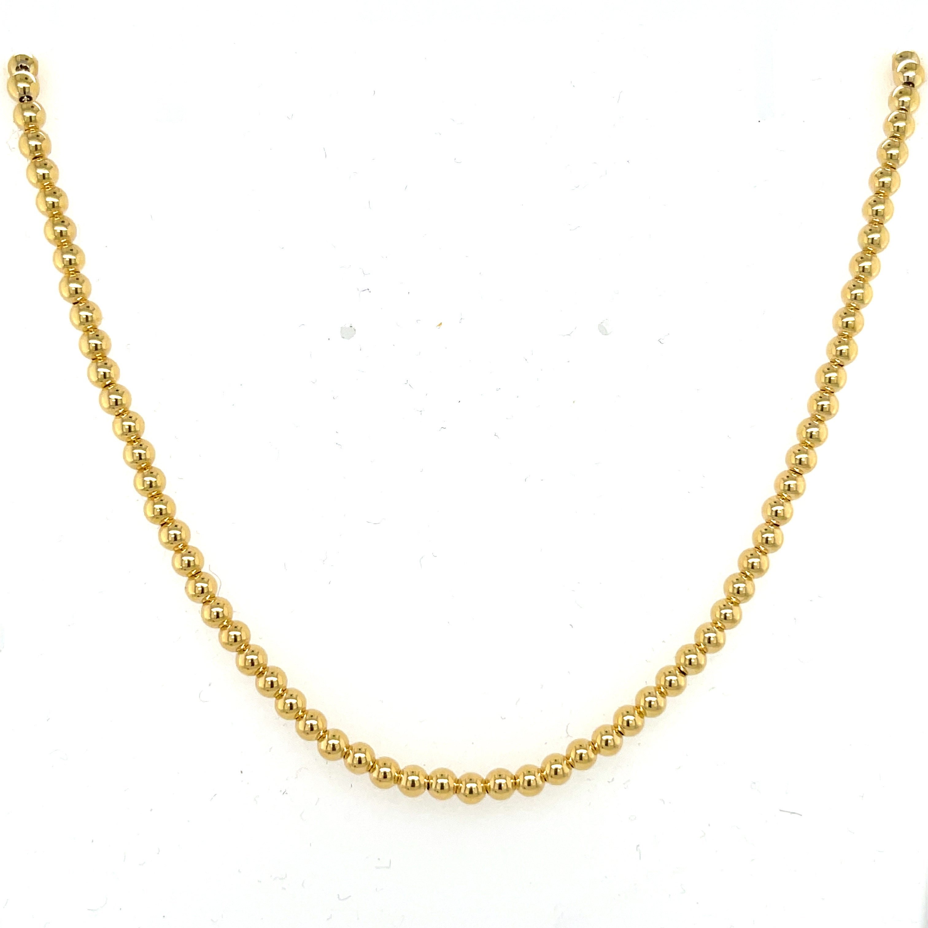 14k Gold 3mm Ball Necklace
