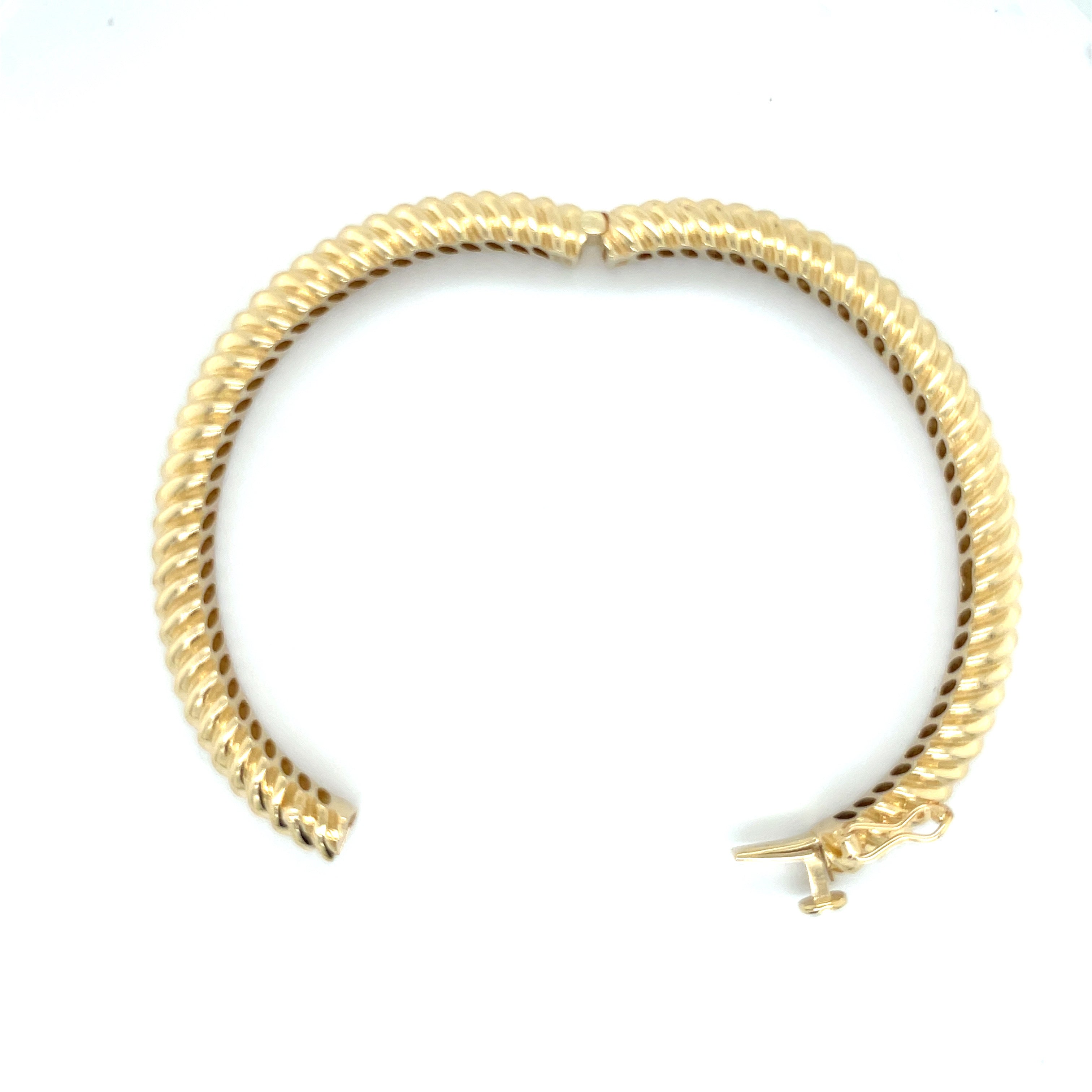 14K Gold Chunky Twist Cable Bangle