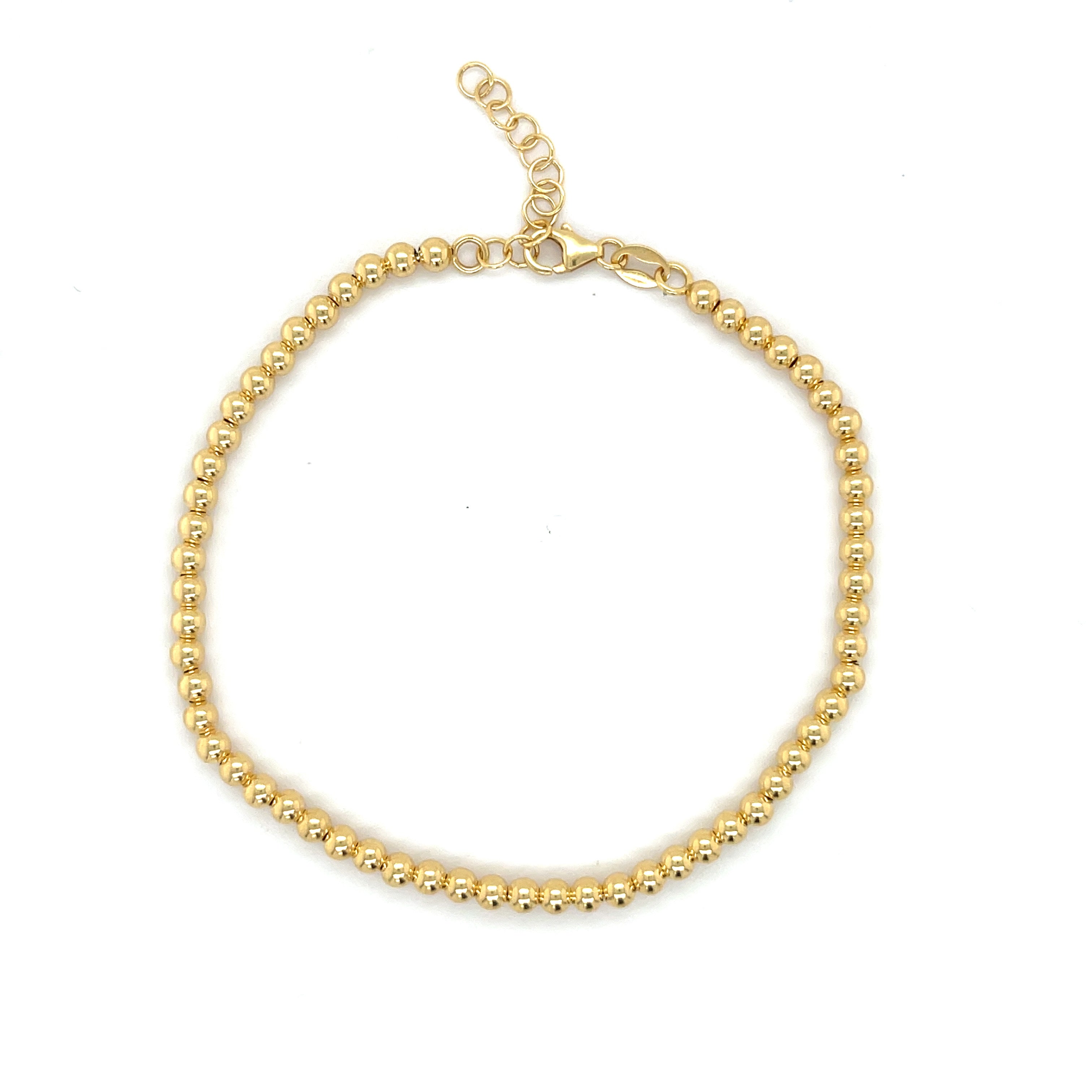 14K Yellow Gold Ball Bracelet Women