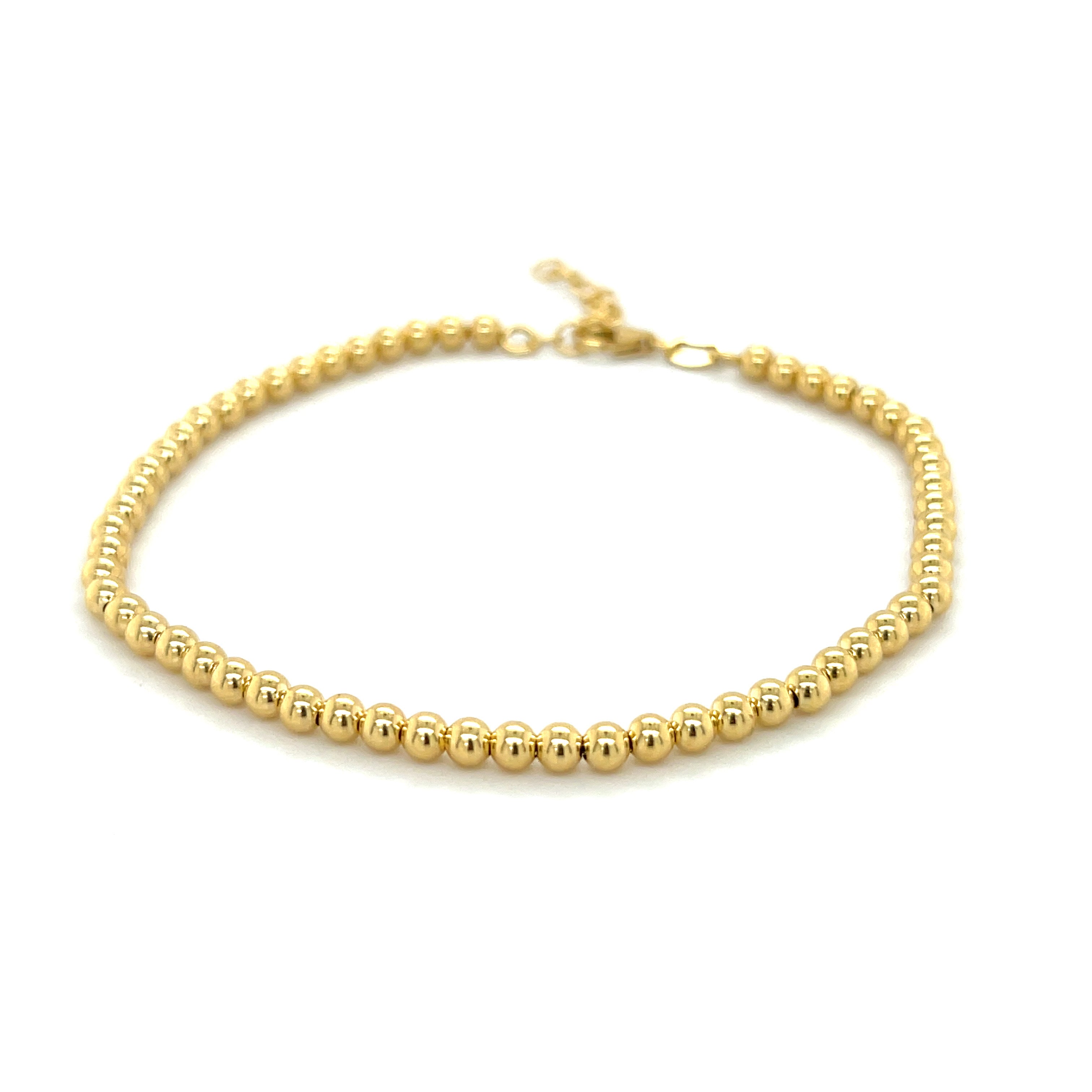 14K Yellow Gold Ball Bracelet Women