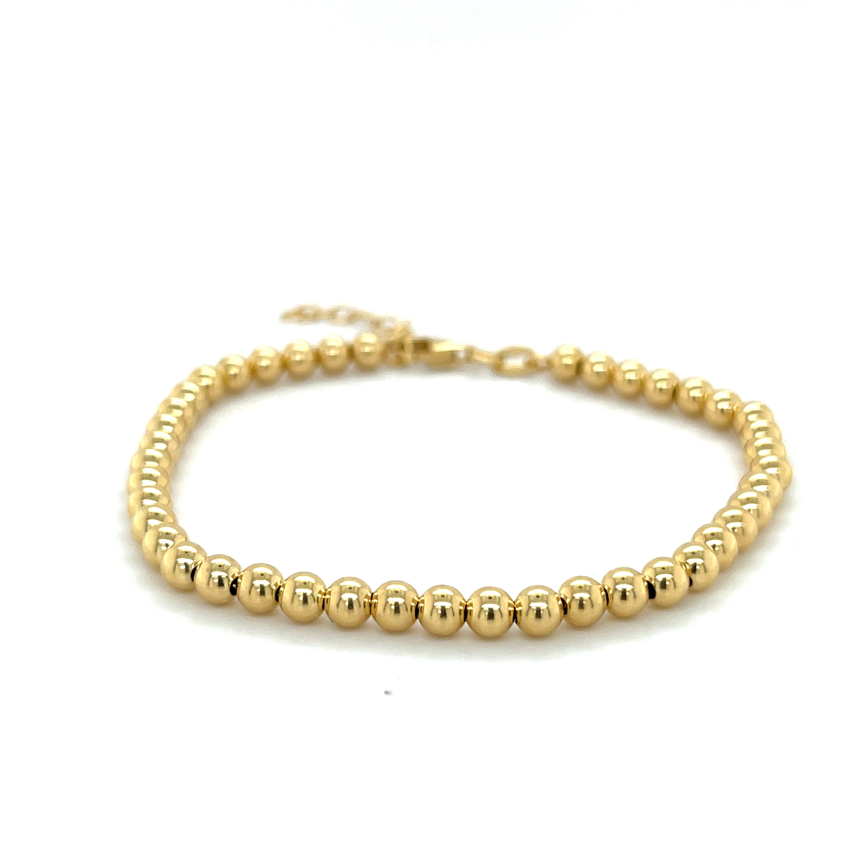 14K Real Gold Ball Bracelet Women