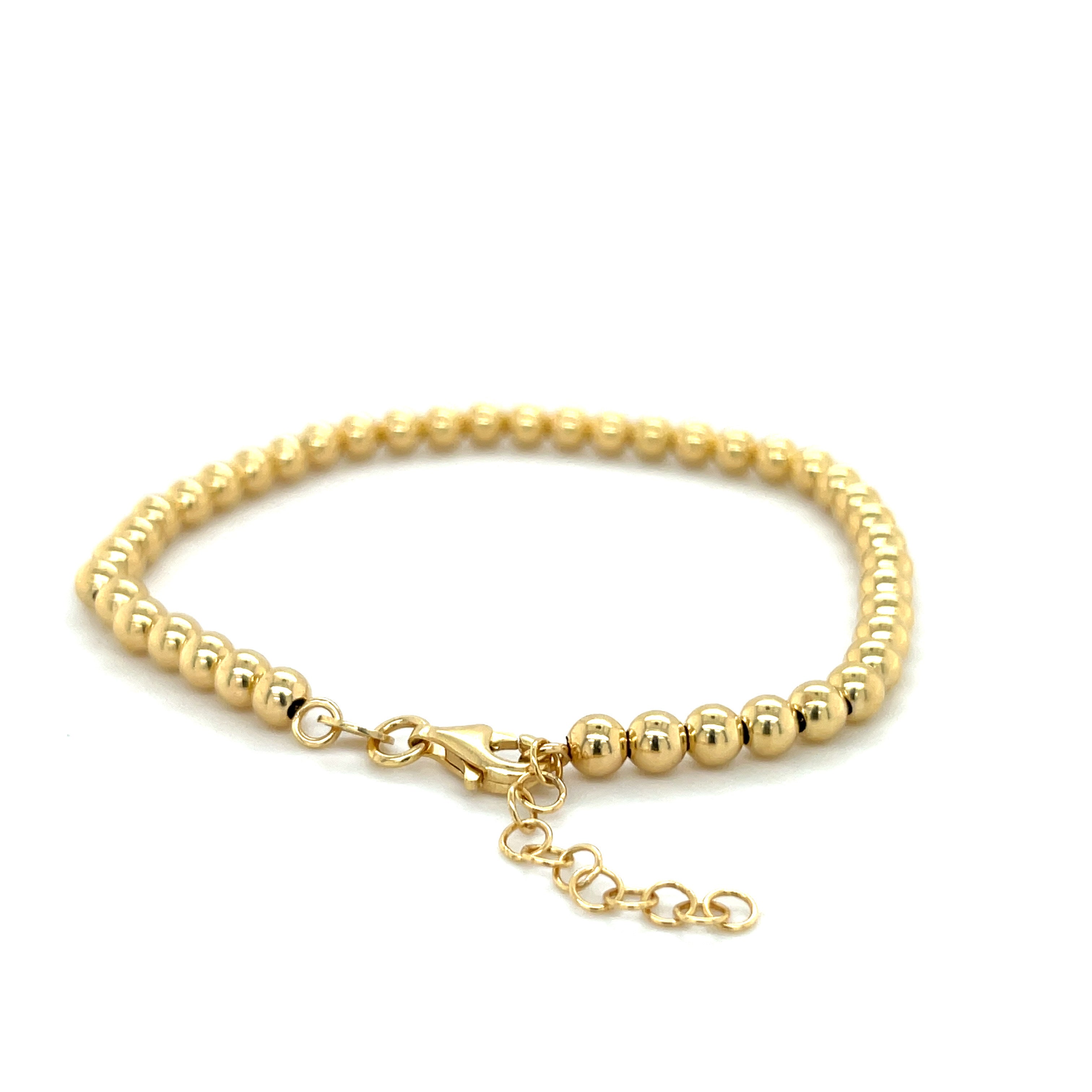 14K Real Gold Ball Bracelet Women
