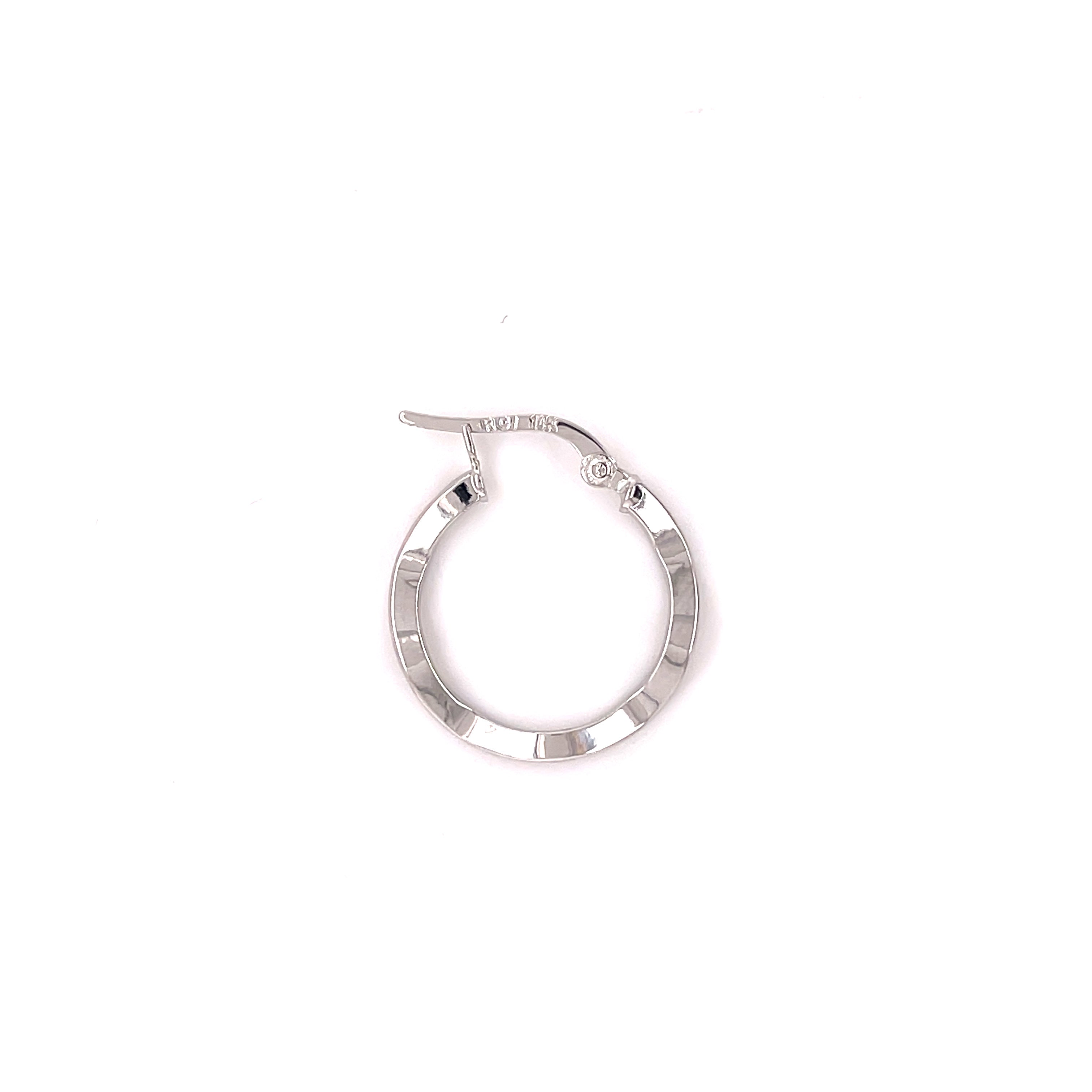 Small 14K White Gold Twist Hoop Earring Set