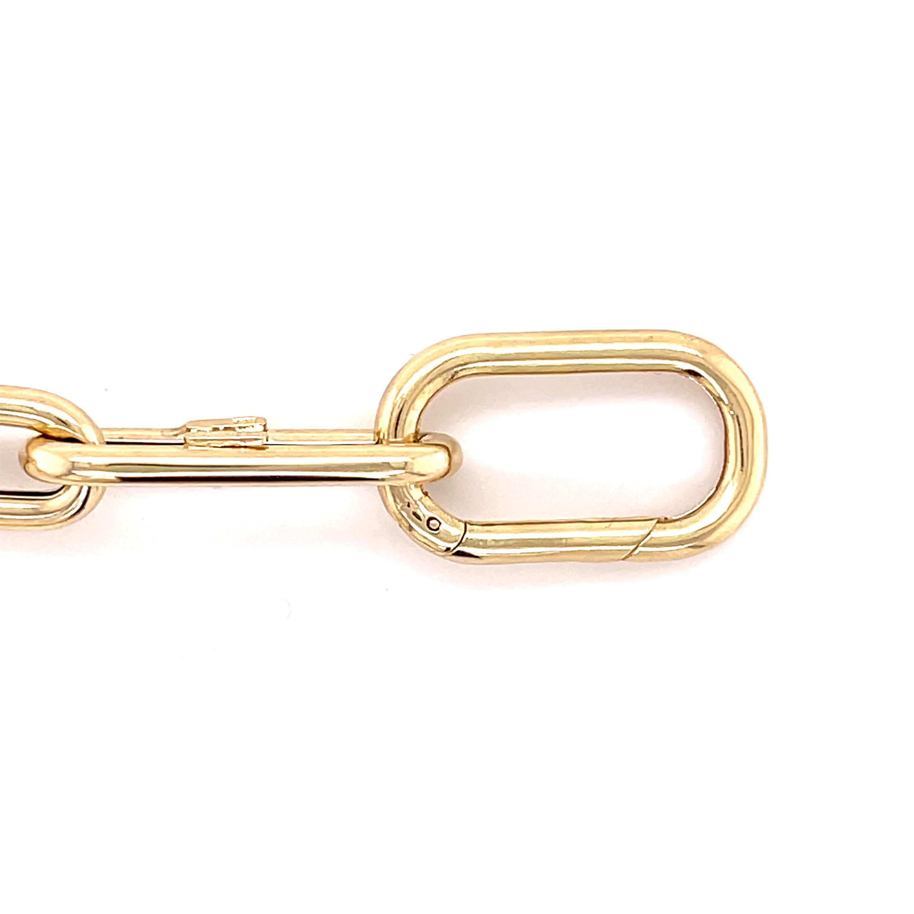 14K Gold Thick Paperclip Carabiner Bracelet