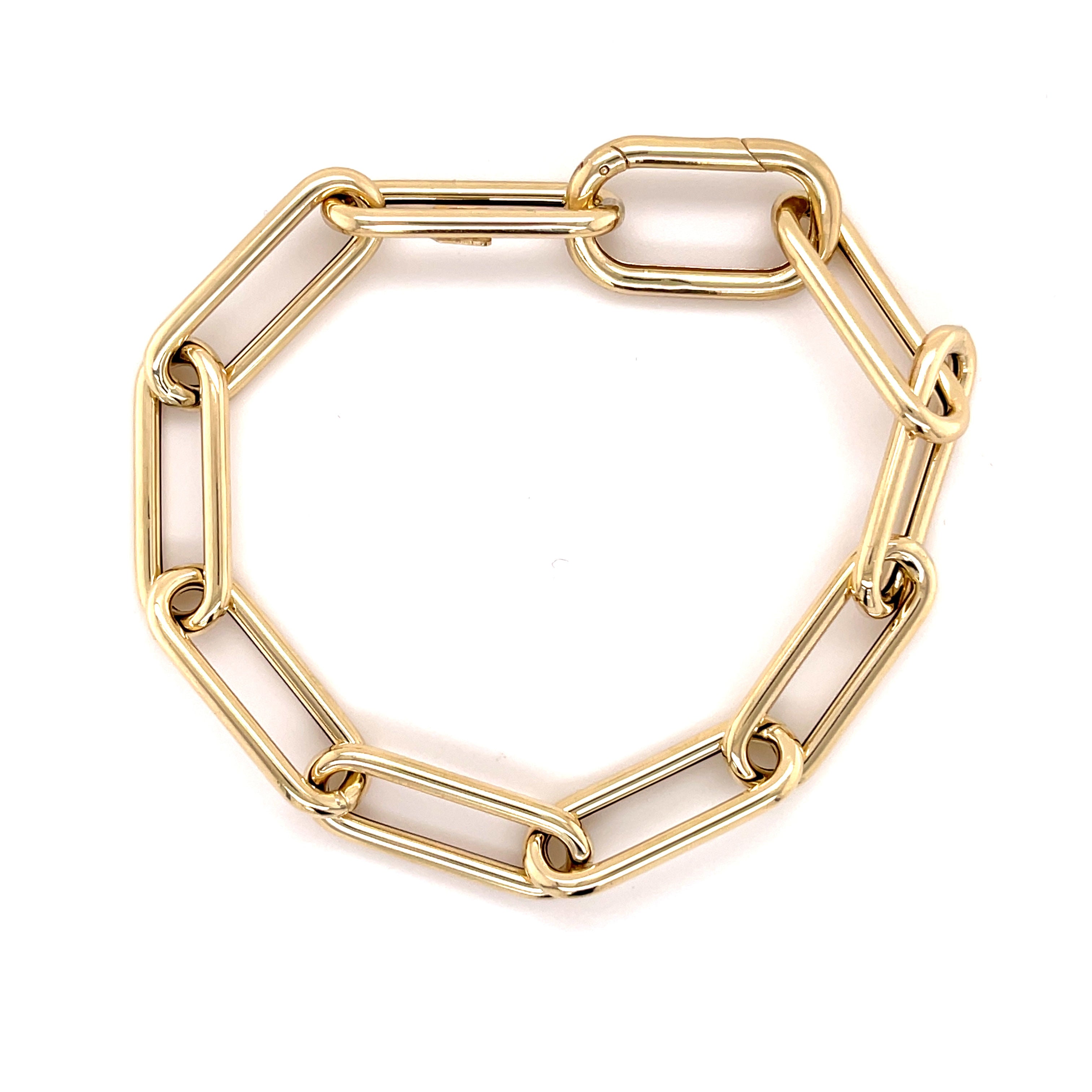 Thick Paperclip Carabiner Bracelet Push Lock Women