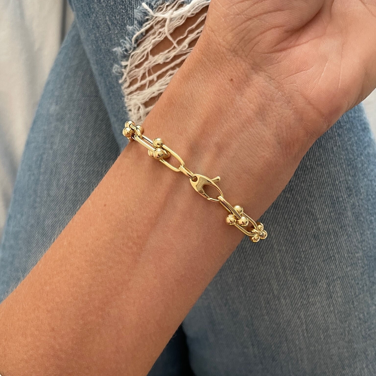 14K Gold U Link Bracelet