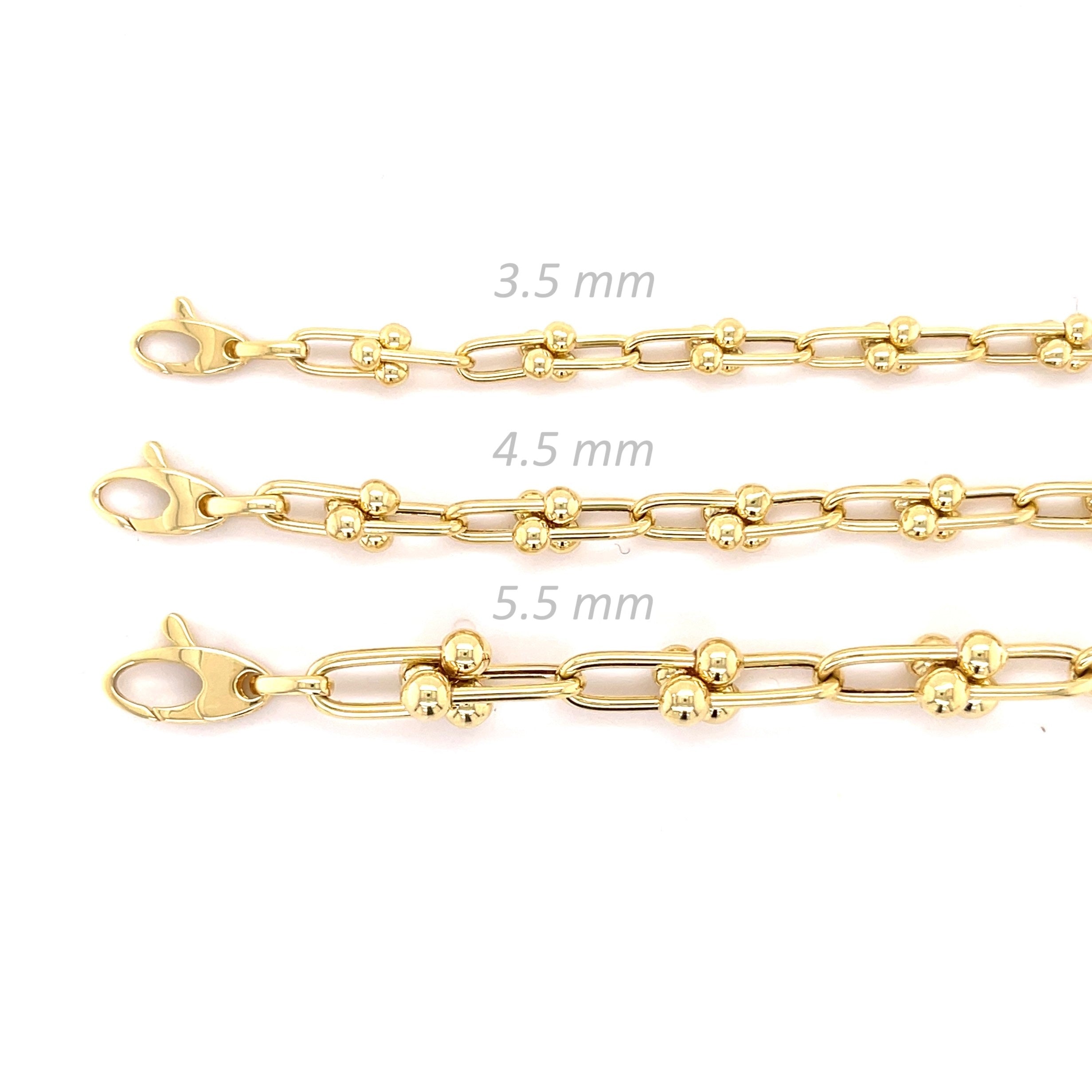 14K Gold U Link Bracelet