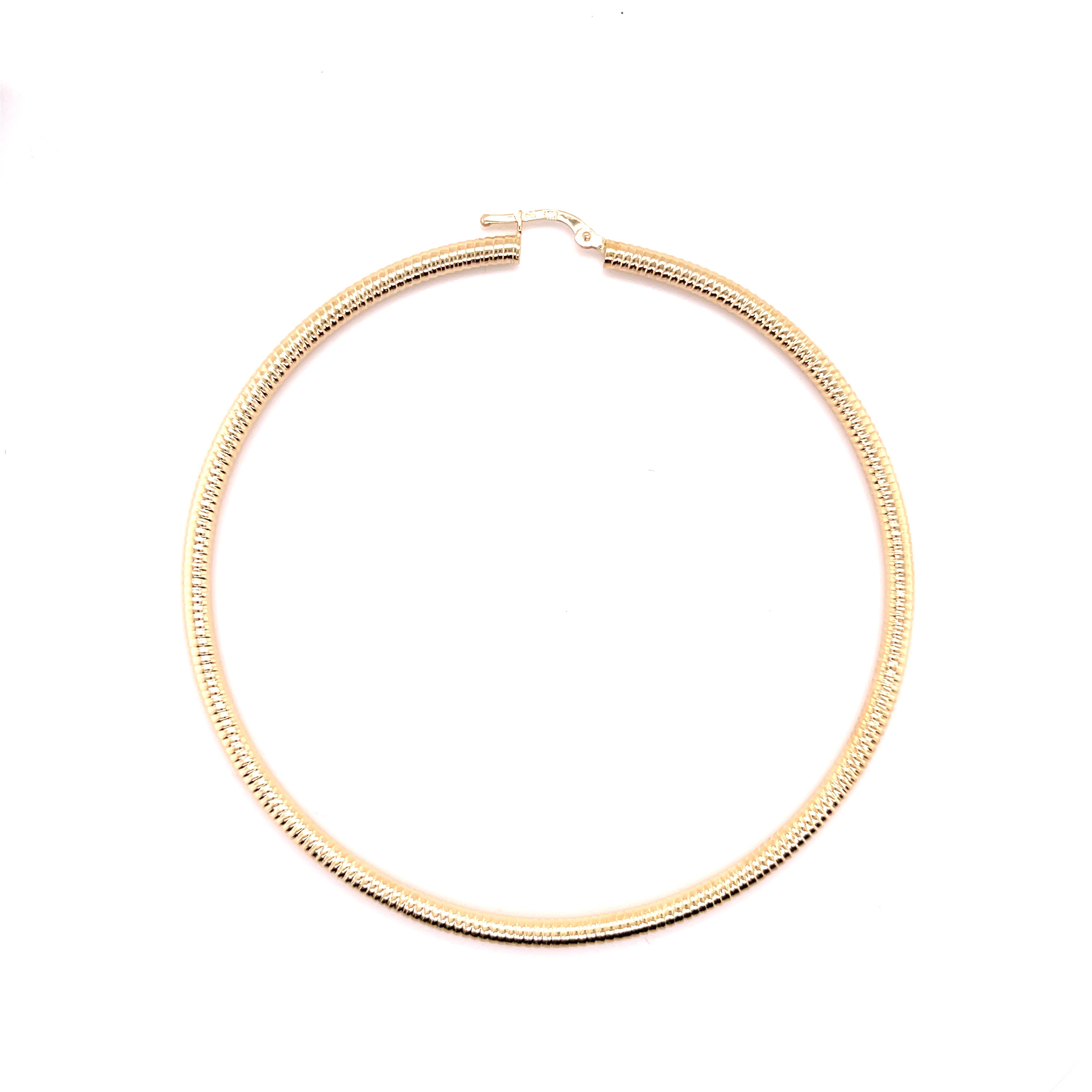 14K GOLD LARGE TEXTURED HOOPS