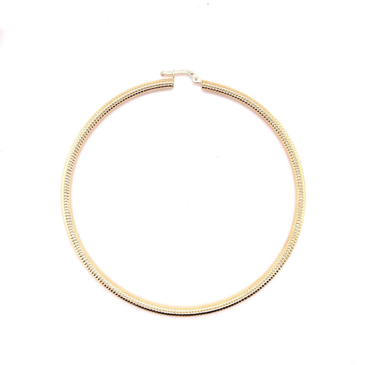 14K GOLD LARGE TEXTURED HOOPS