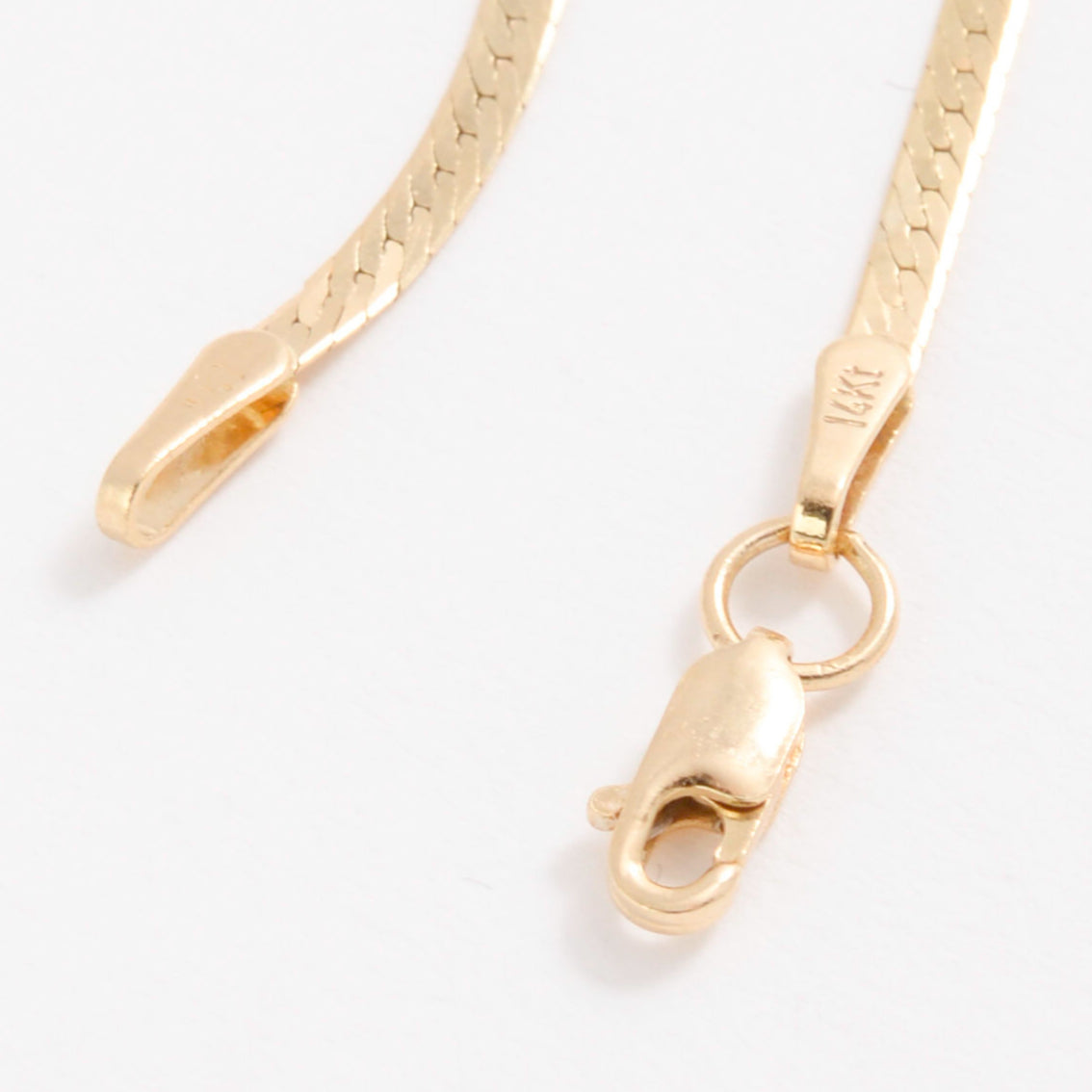 14K Gold Thin Serpentina Herringbone Necklace