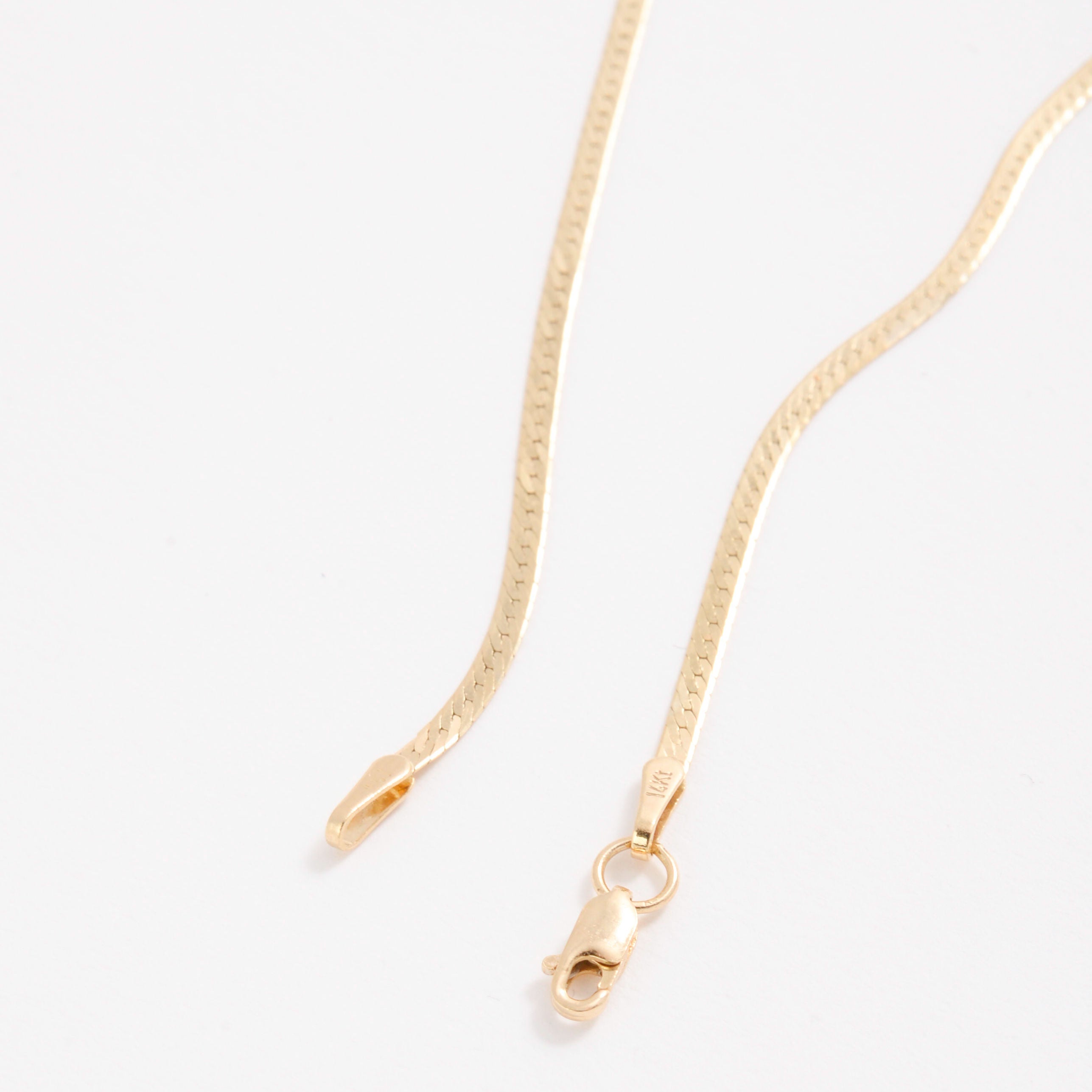 14K Gold Thin Serpentina Herringbone Necklace