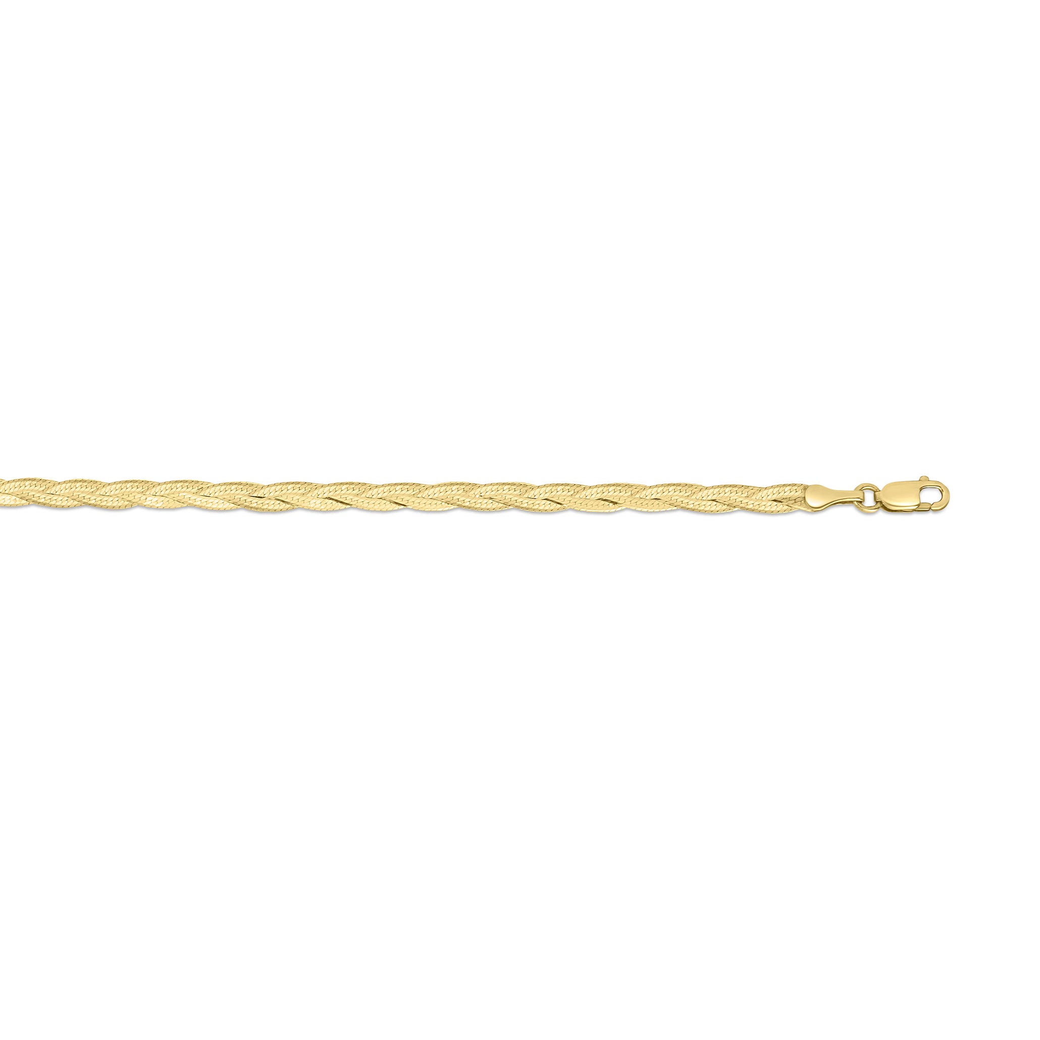 14K Solid Yellow Gold Braided Serpentina Bracelet