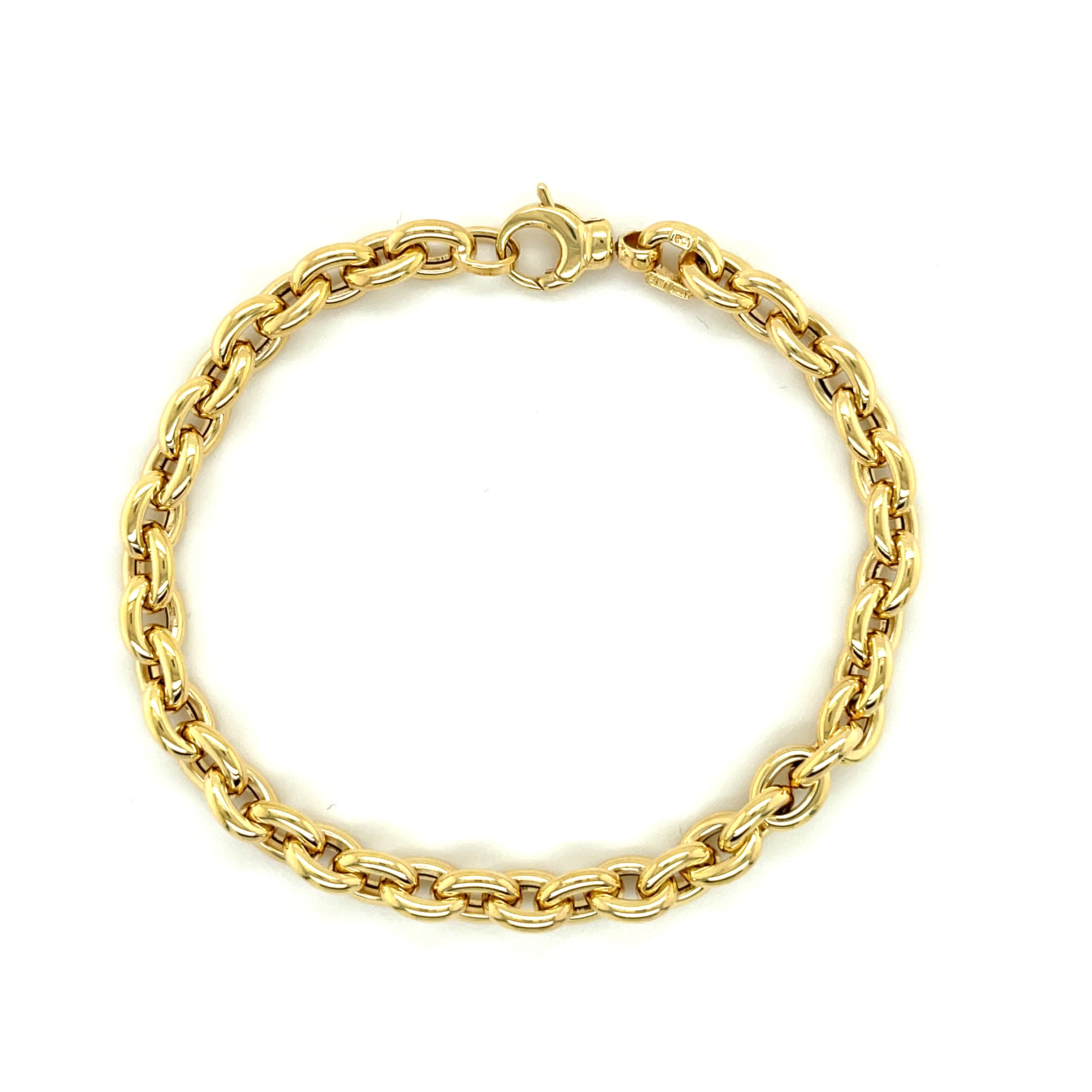 14K Solid Gold 6.2mm Rolo Bracelet – Elegant, Chunky, Durable