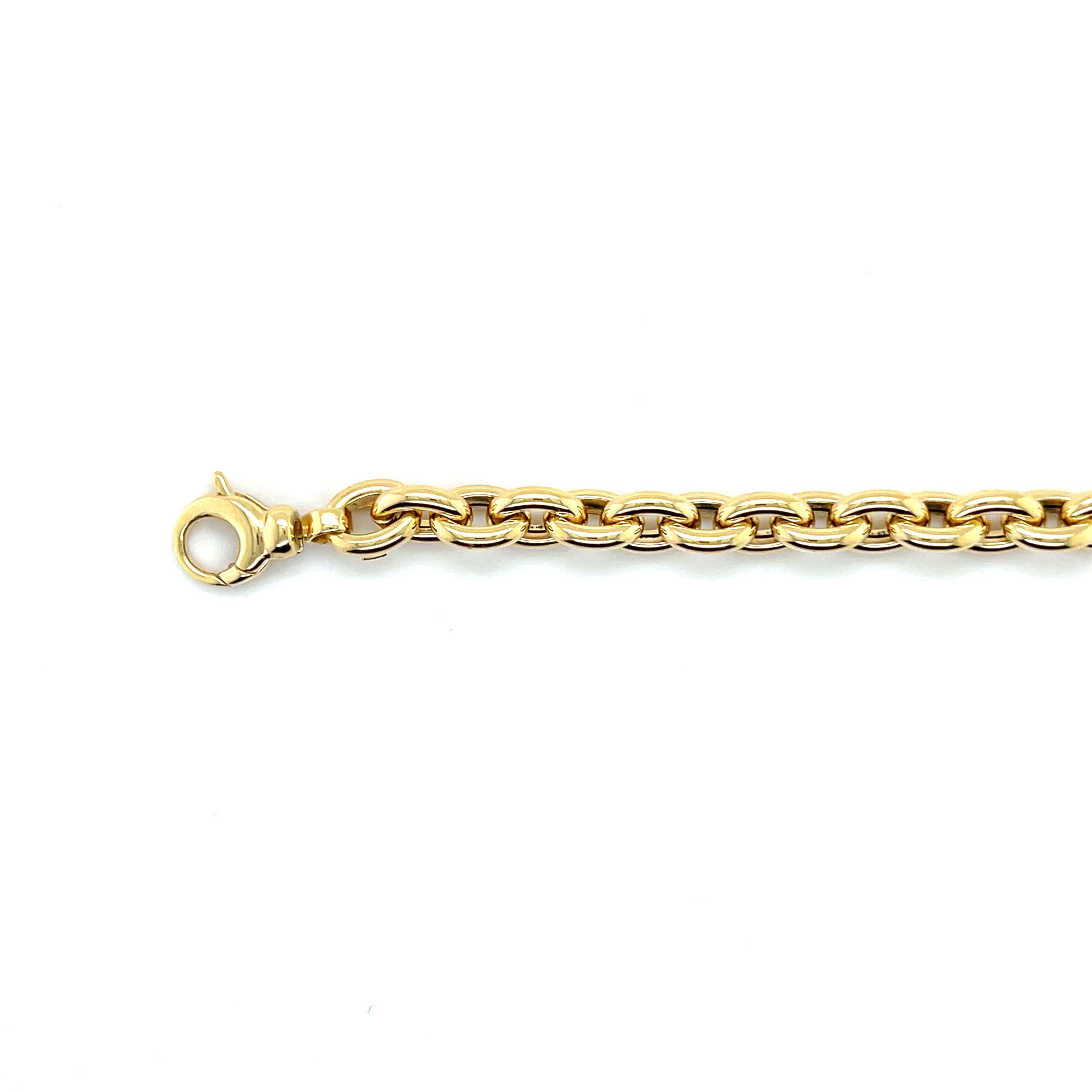14K Solid Gold 6.2mm Rolo Bracelet – Elegant, Chunky, Durable