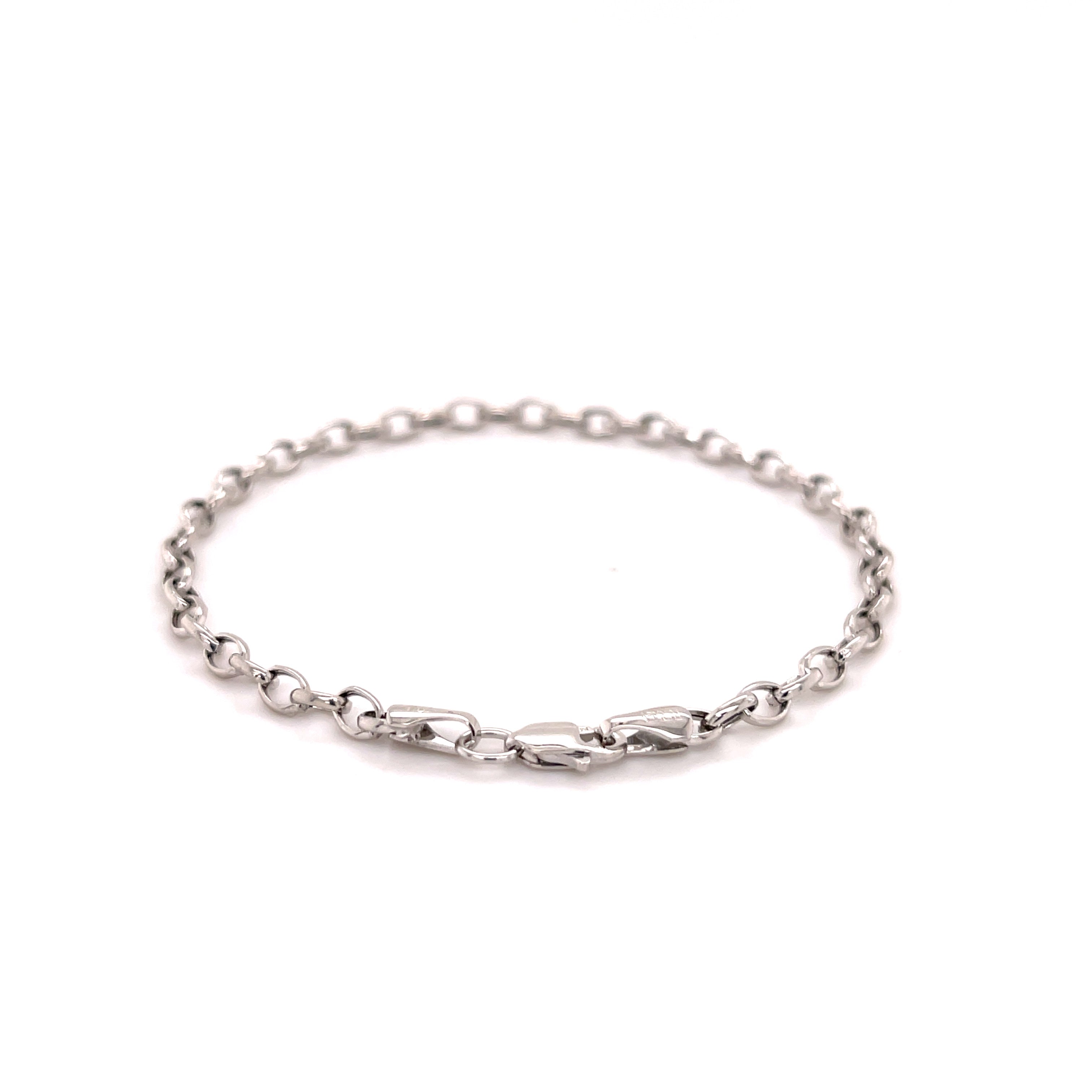 14K Solid Gold Oval Rolo Bracelet Thin Polished Links – Lightweight, Classic, Sleek
