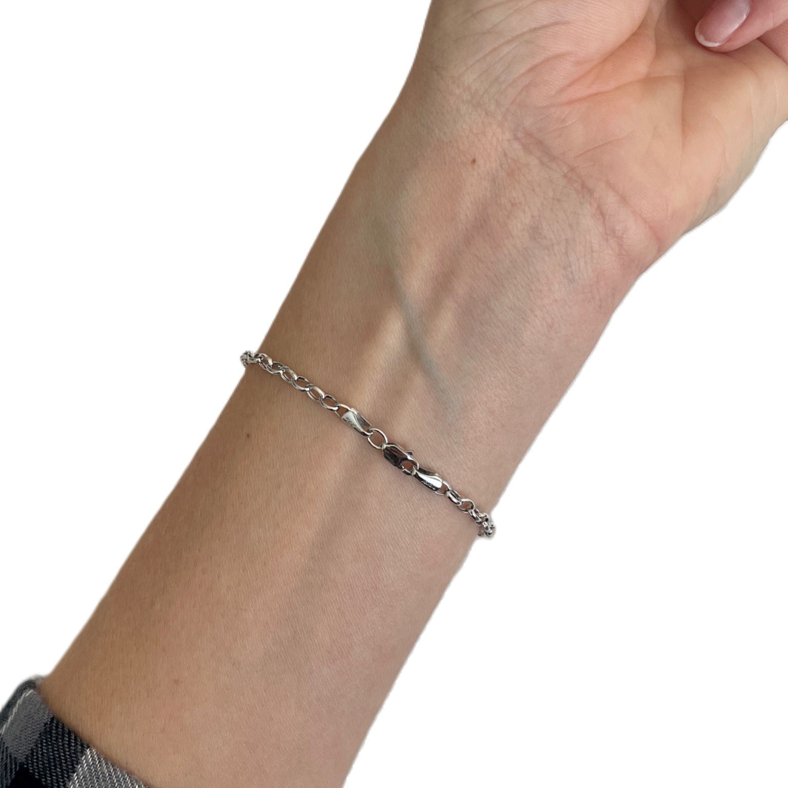 14K Solid Gold Oval Rolo Bracelet Thin Polished Links – Lightweight, Classic, Sleek