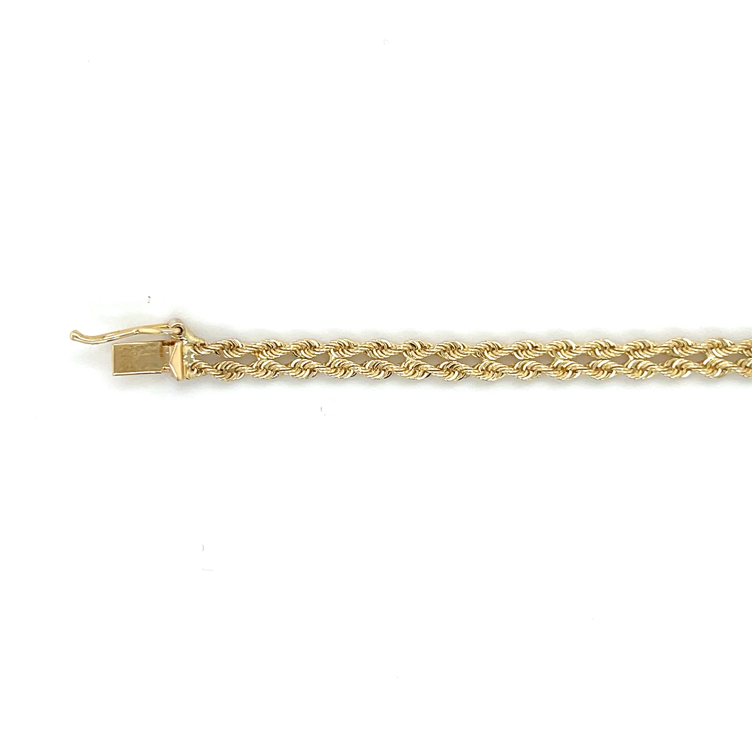 14K Yellow Gold Double Rope ID Bracelet 5mm Thick Chain – Timeless, Personal, Elegant