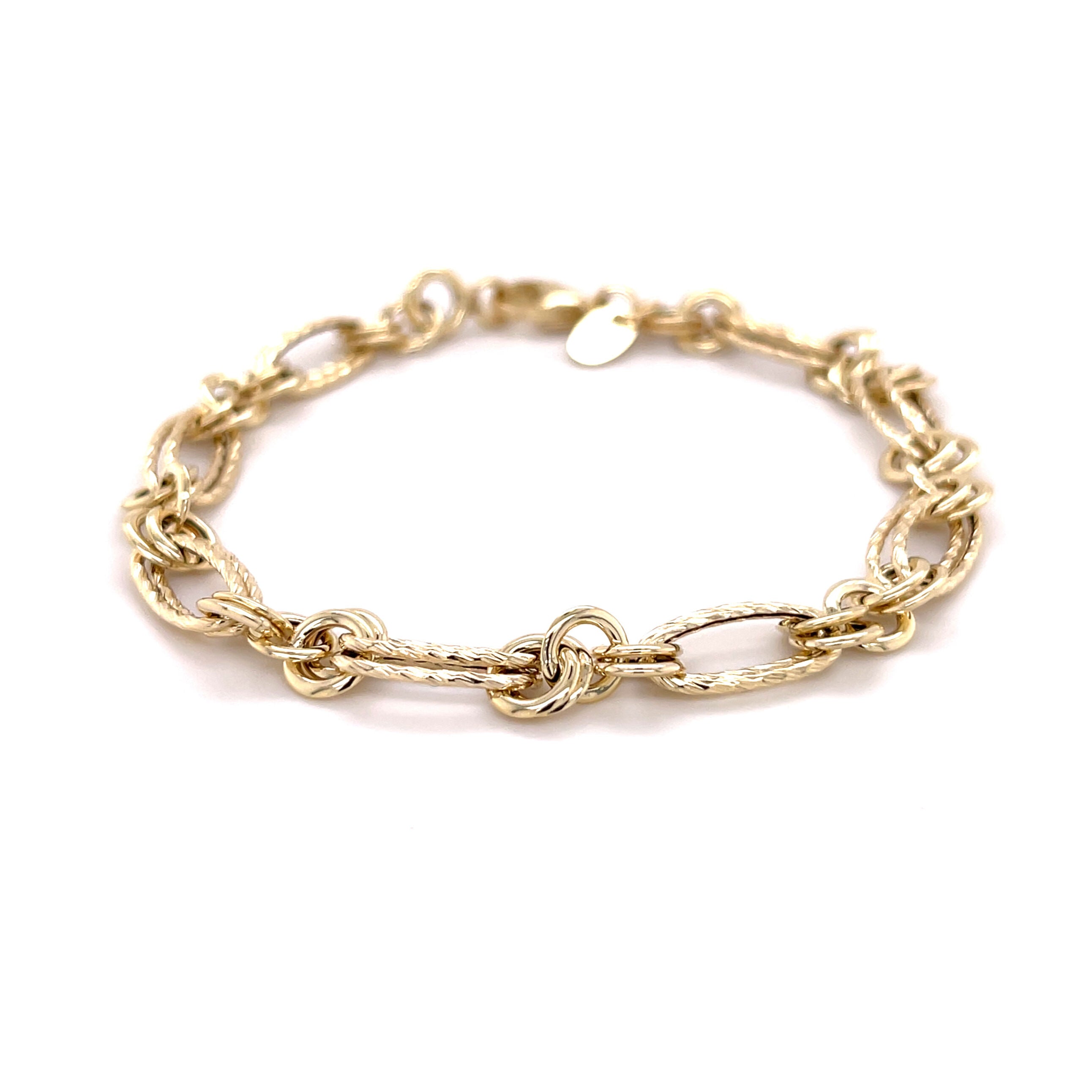14K Solid Gold Double Link Bracelet – Elegant, Durable, Timeless