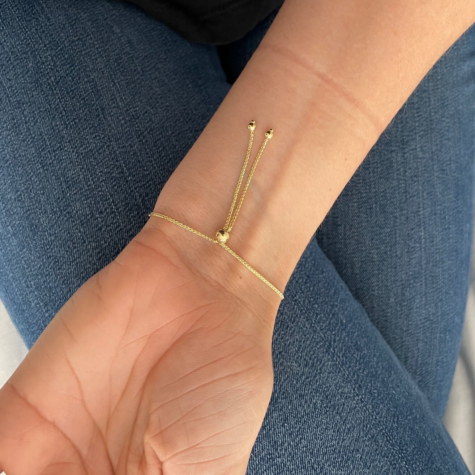 14K Gold Paperclip Friendship Bracelet