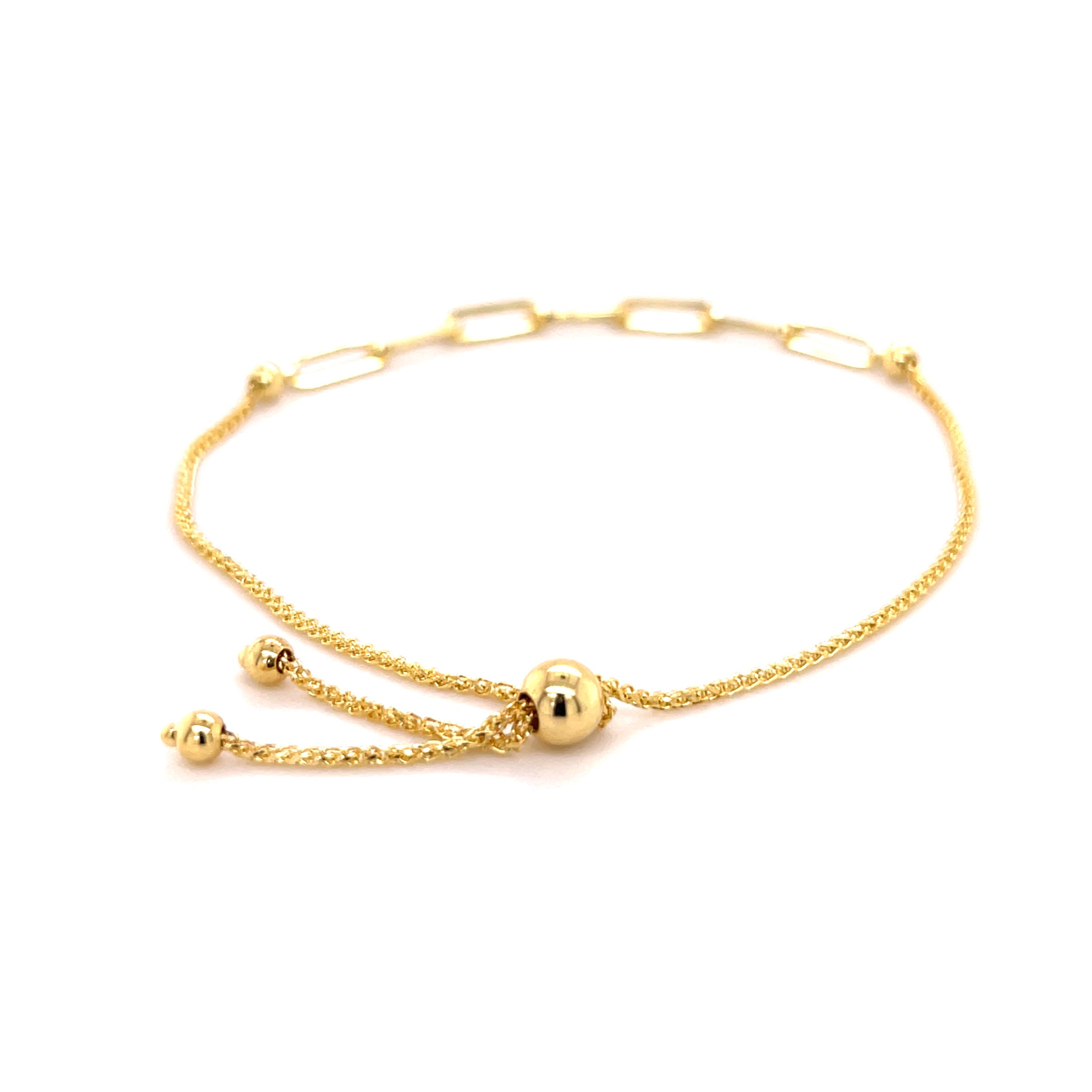 14K Gold Paperclip Friendship Bracelet