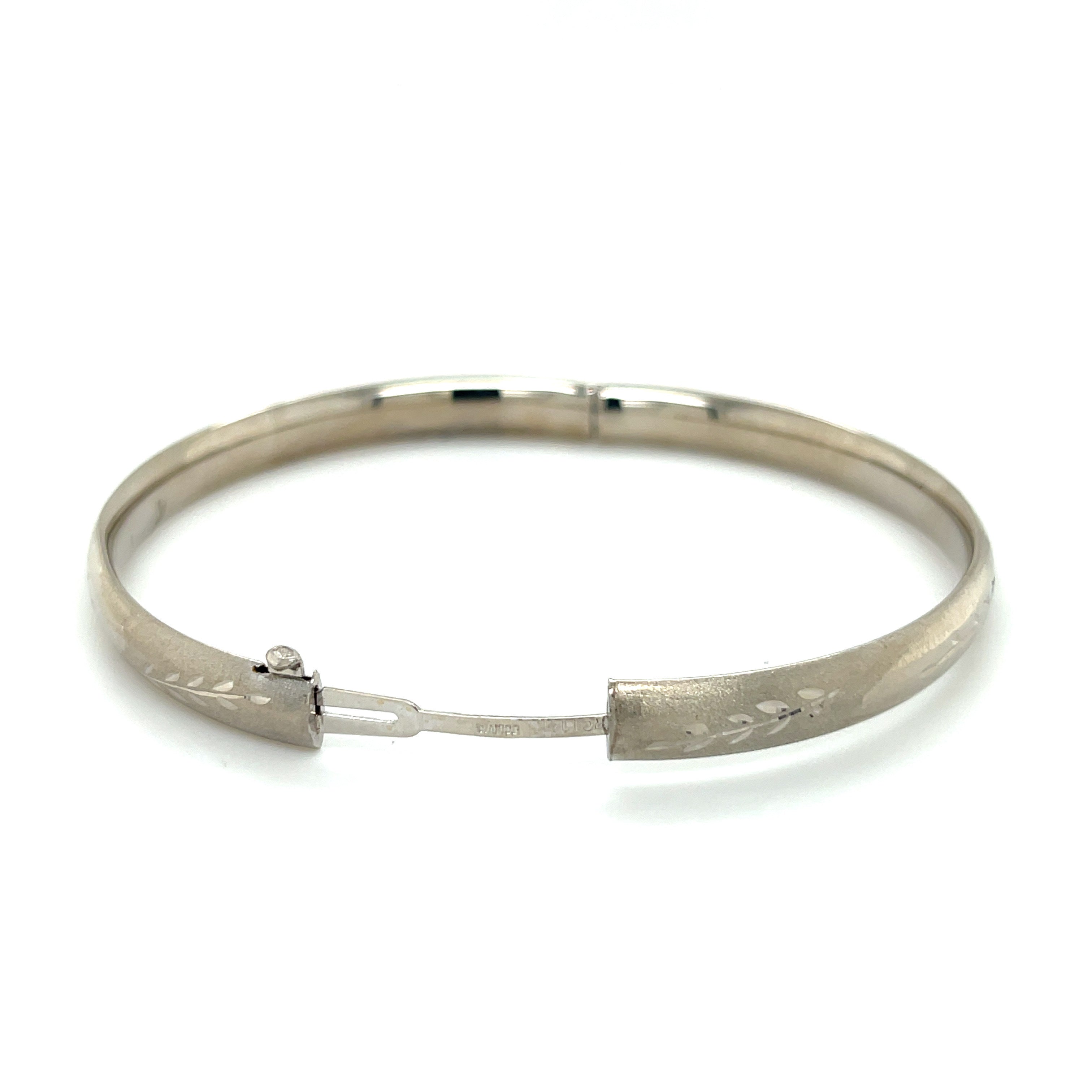 14K WHITE GOLD TEXTURED BANGLES