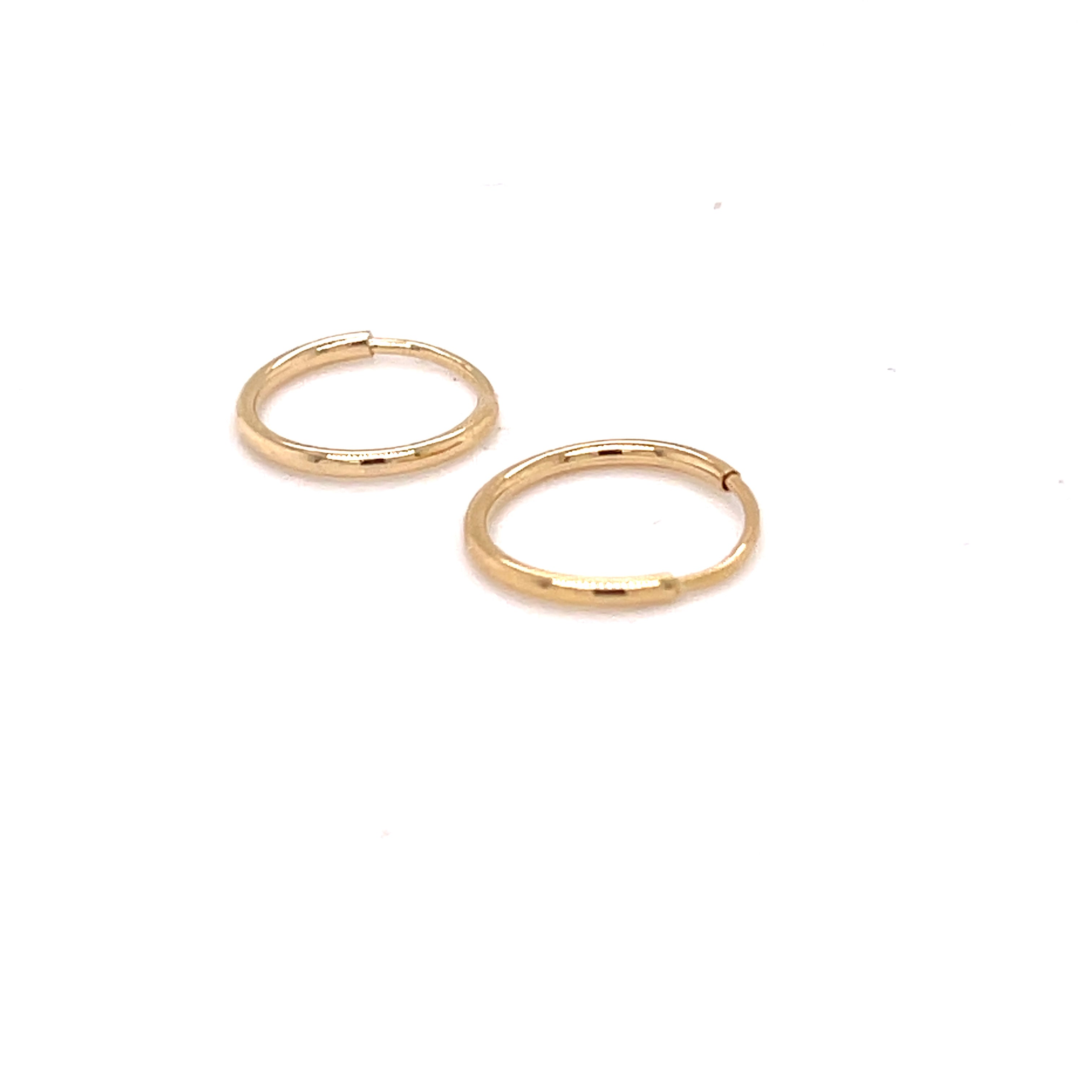 10k yellow gold 15 mm hoop earrings