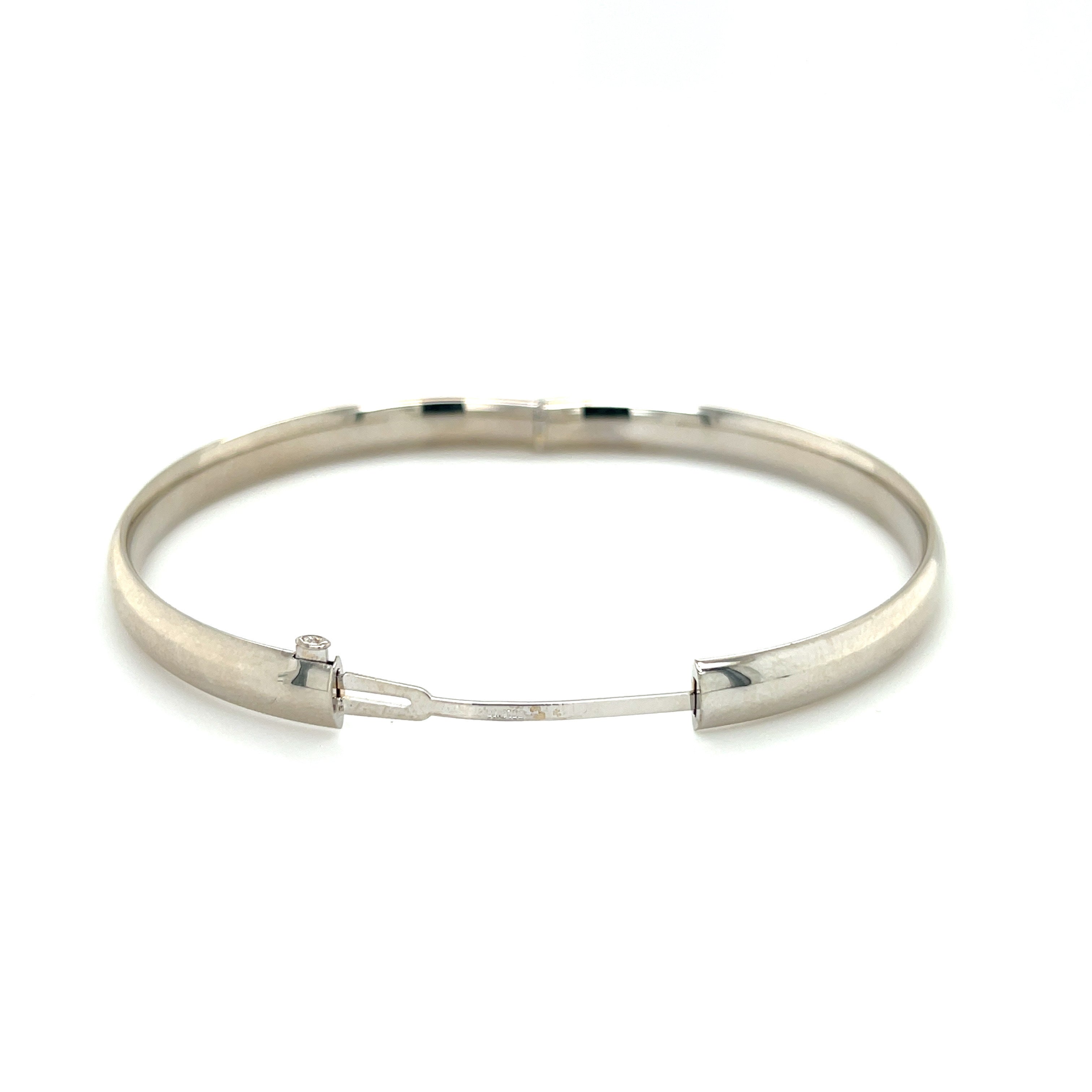 14K WHITE GOLD POLISHED BANGLE BRACELETS
