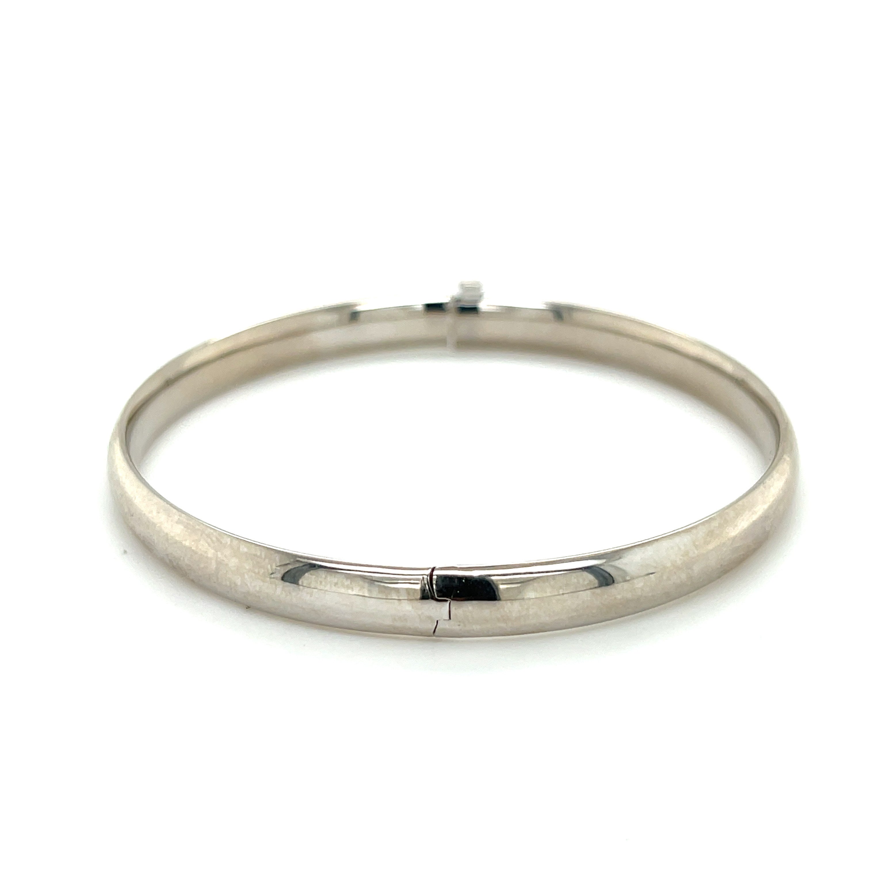 14K WHITE GOLD POLISHED BANGLE BRACELETS