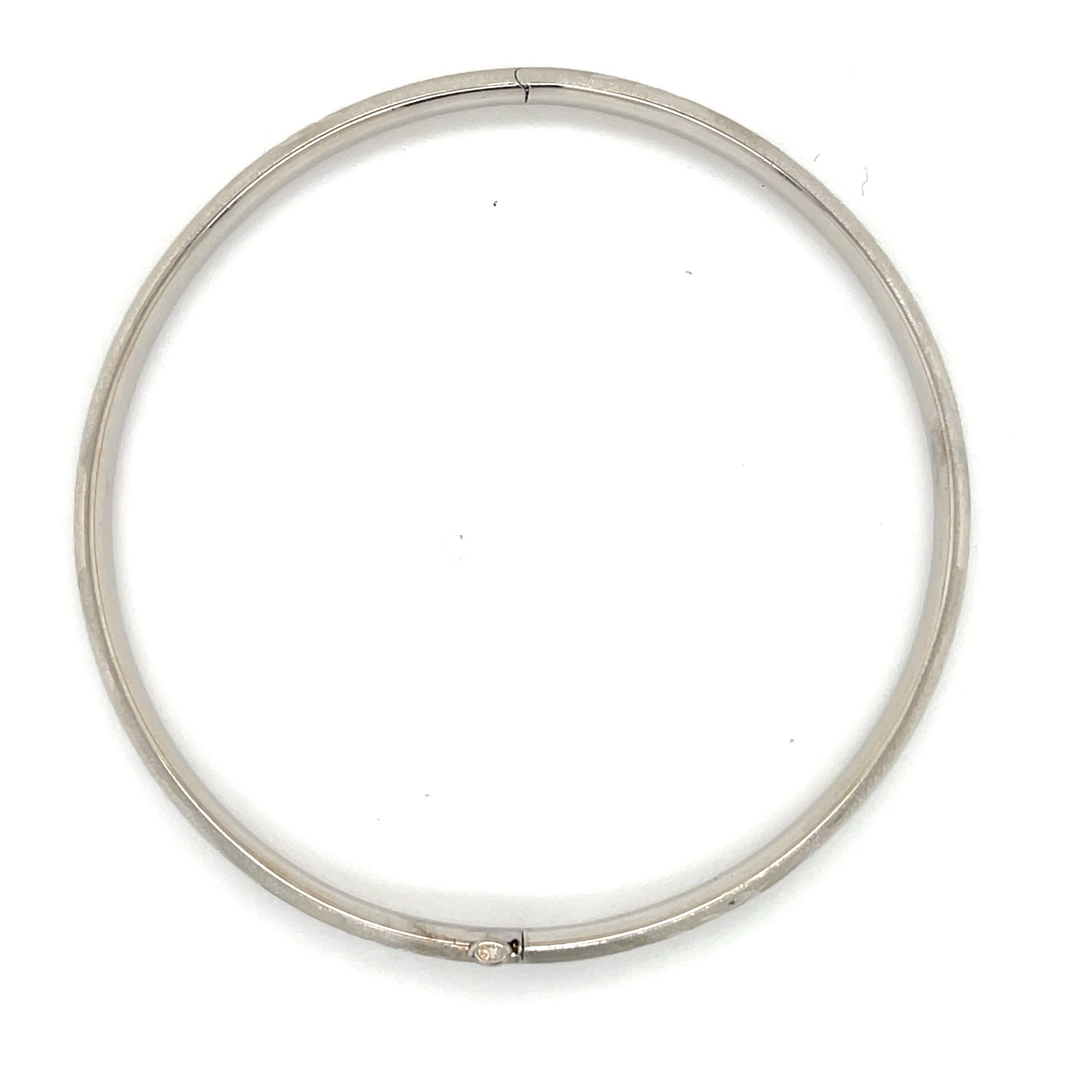 14K WHITE GOLD POLISHED BANGLE BRACELETS