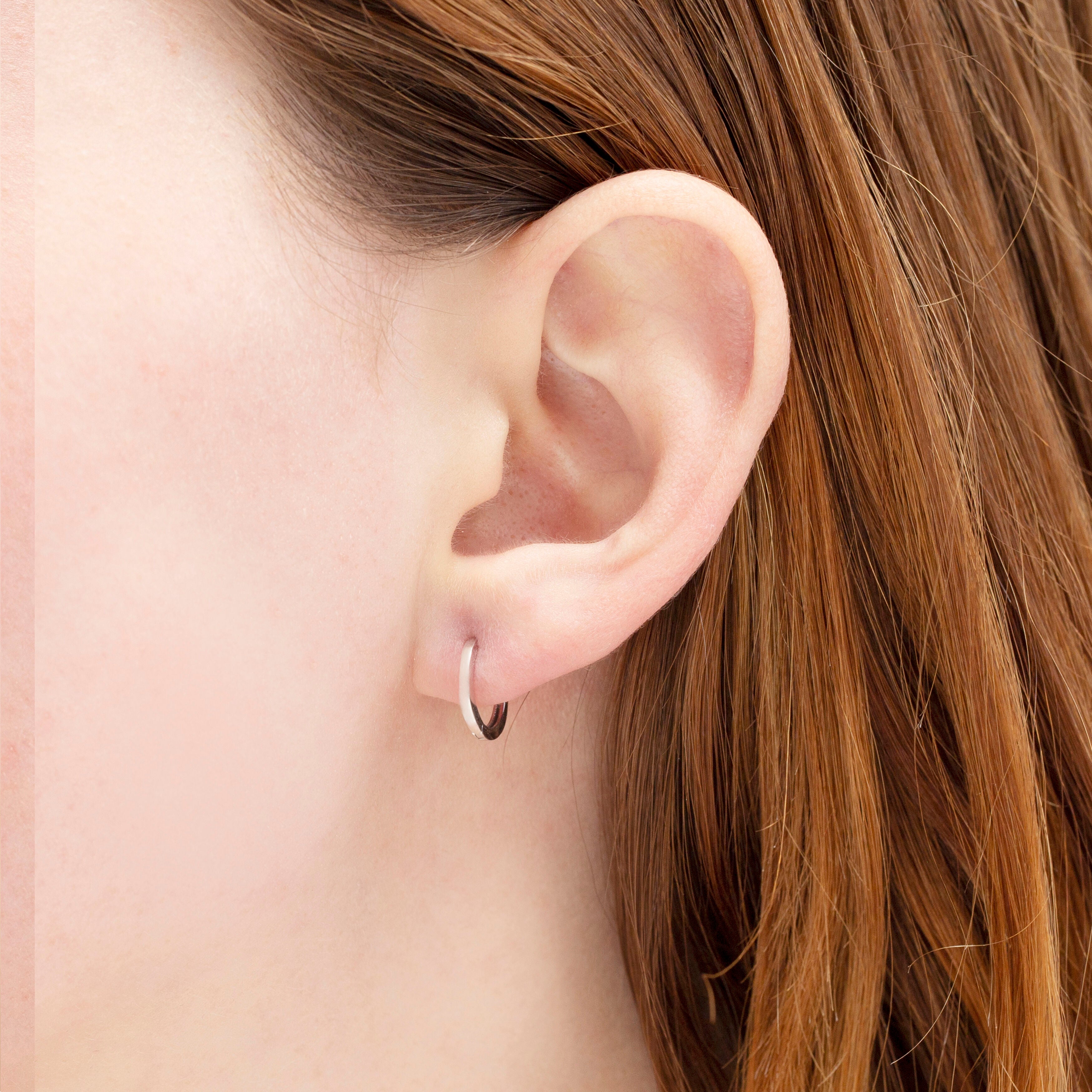 14K Gold 12mm Thin Huggie Hoop Earrings