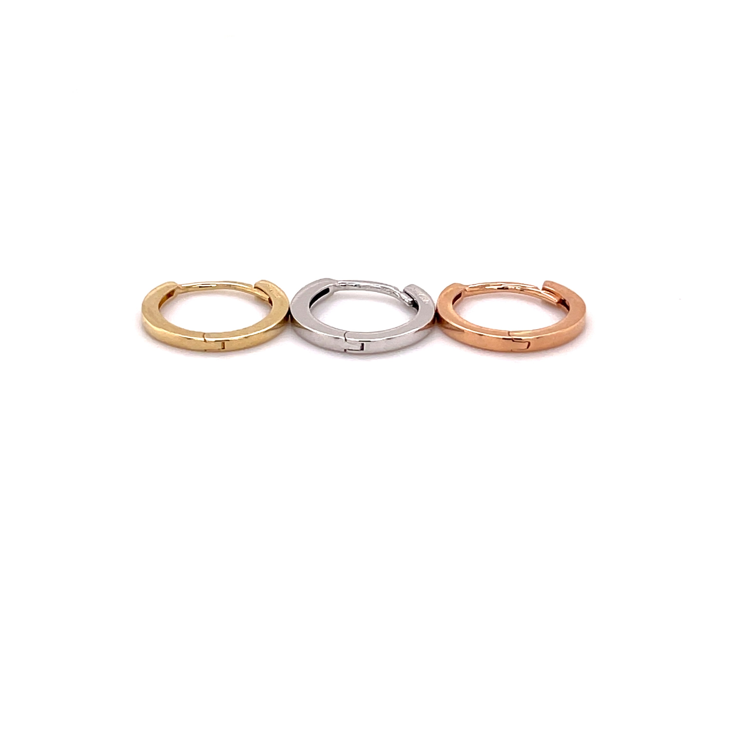 14K Gold 12mm Thin Huggie Hoop Earrings