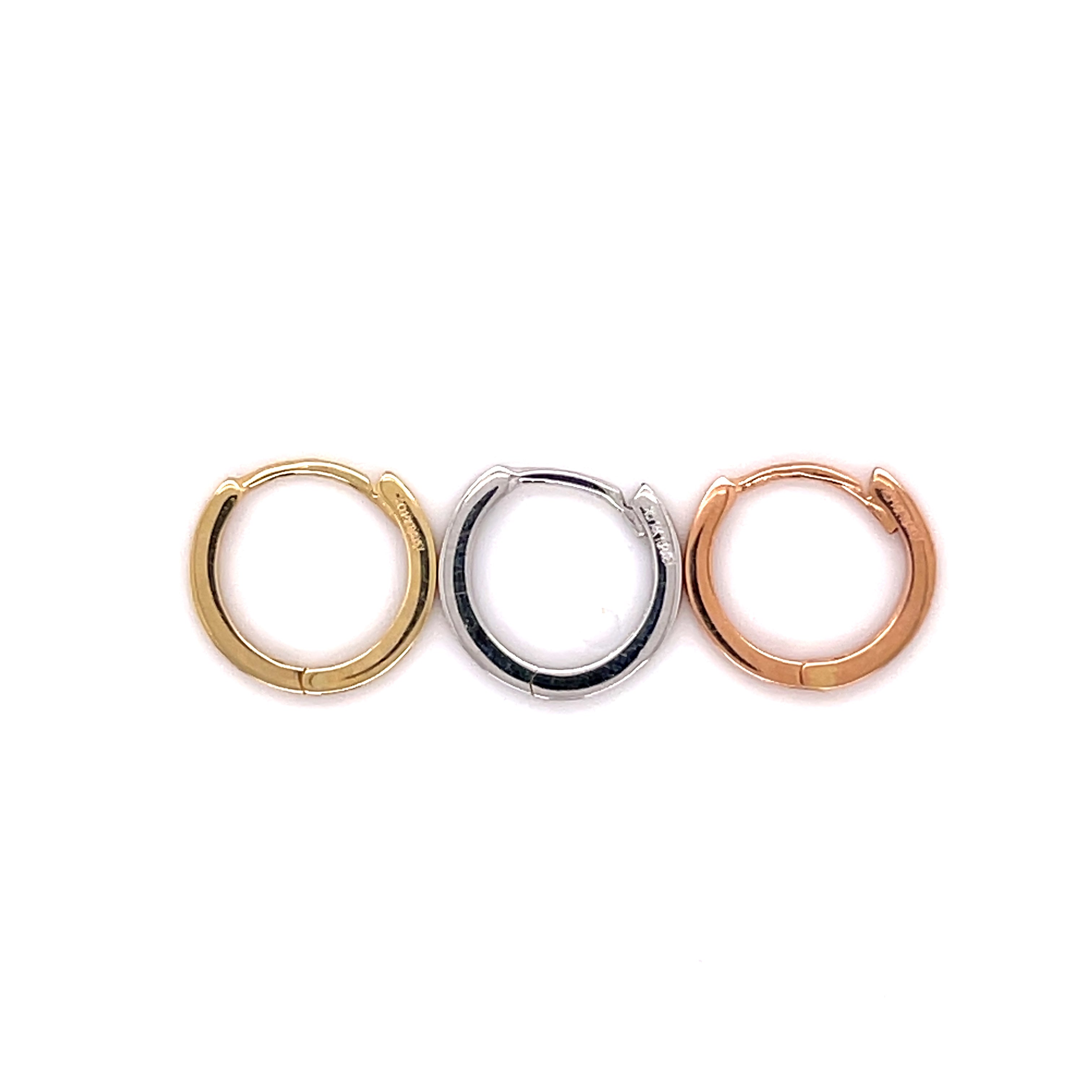 14K Gold 12mm Thin Huggie Hoop Earrings