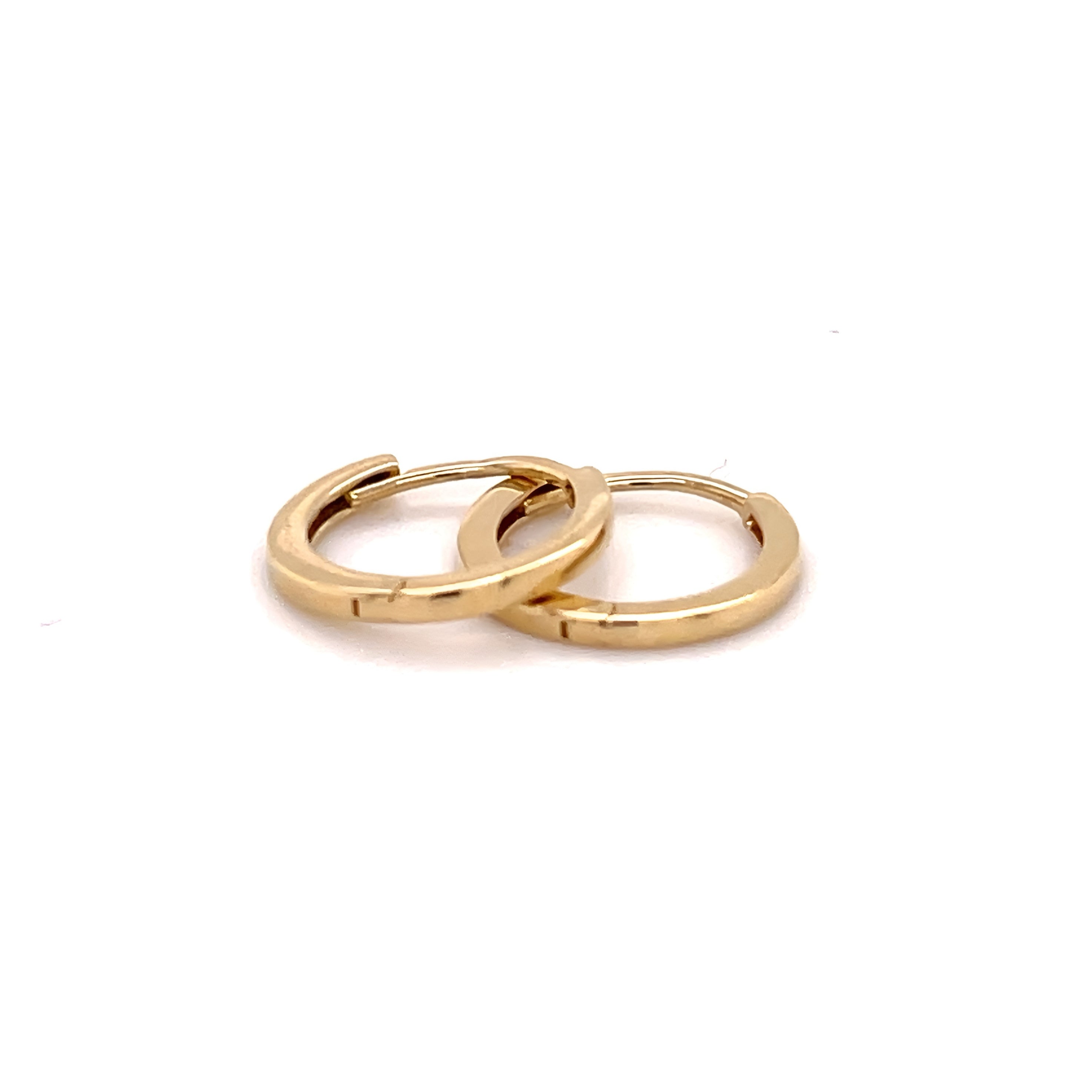 14K Gold 12mm Thin Huggie Hoop Earrings