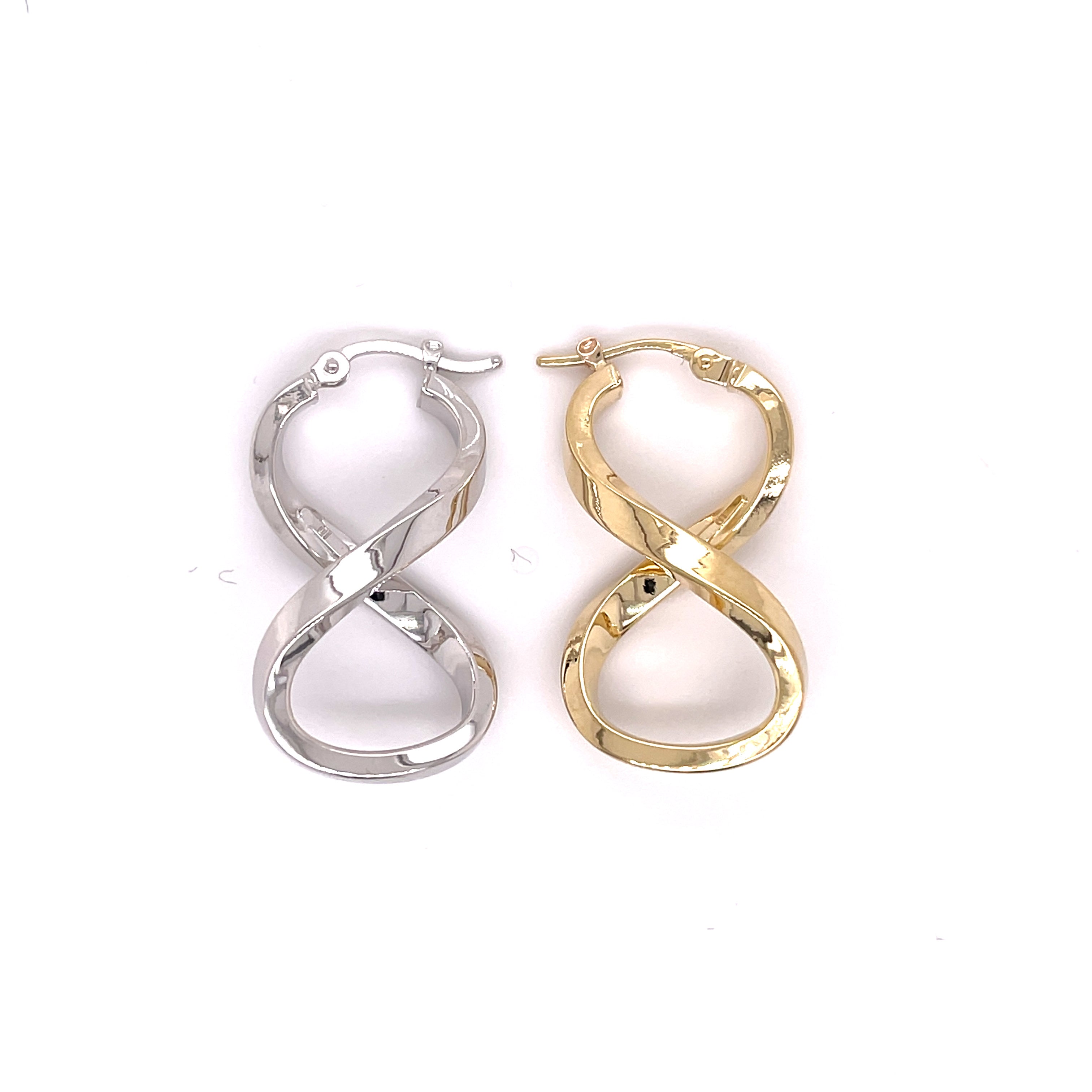 14K Gold Infinity Hoop Earrings