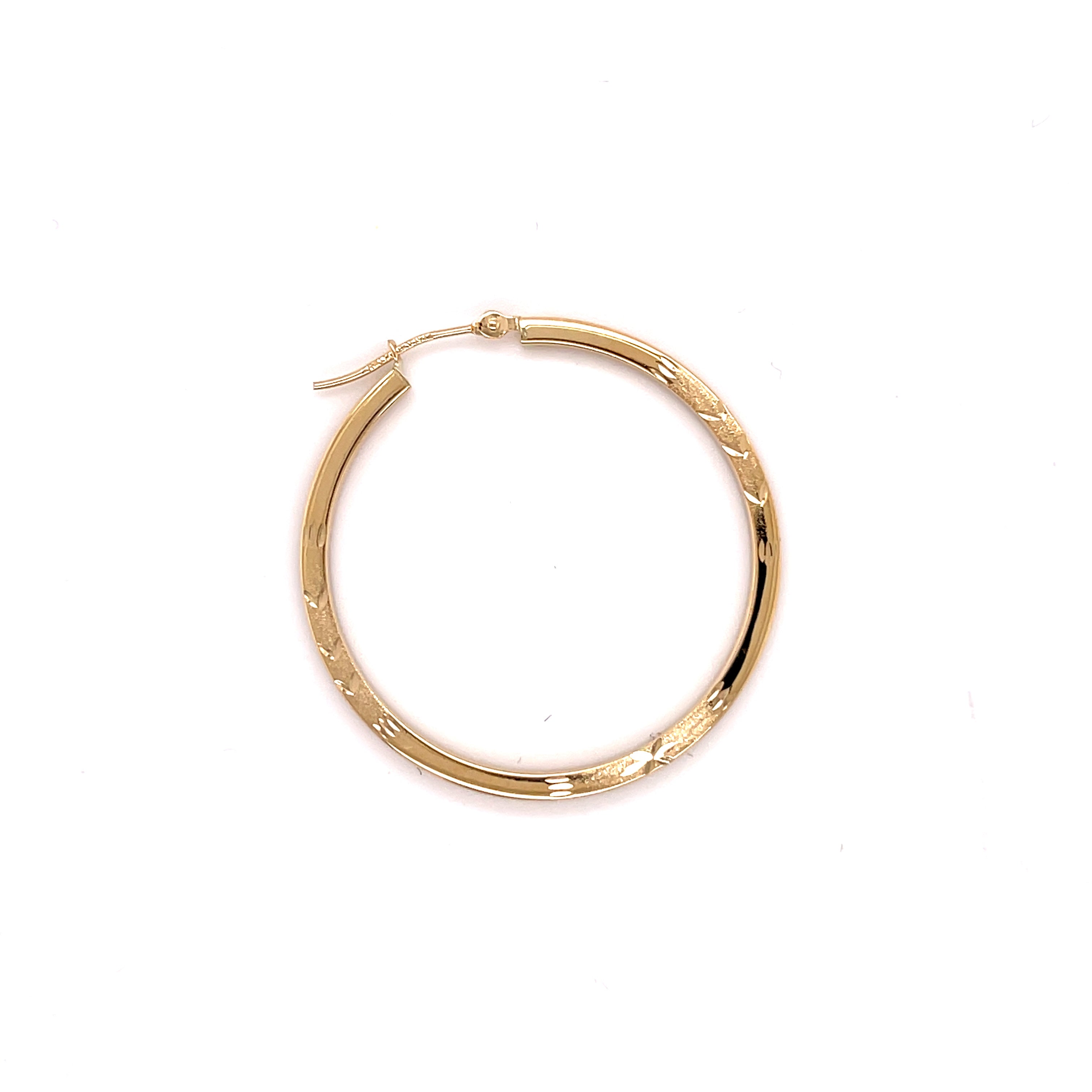 14K Yellow Gold Thin Flat Edge Hoop Earring Set