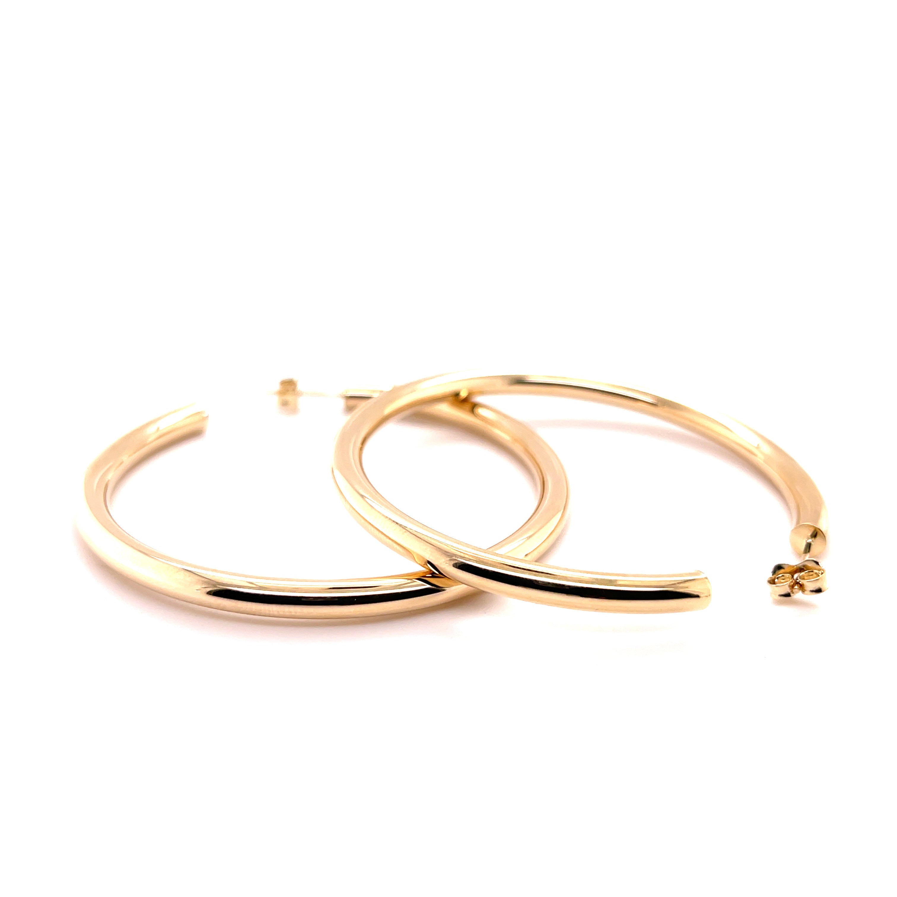 14K Gold Thick C Hoops