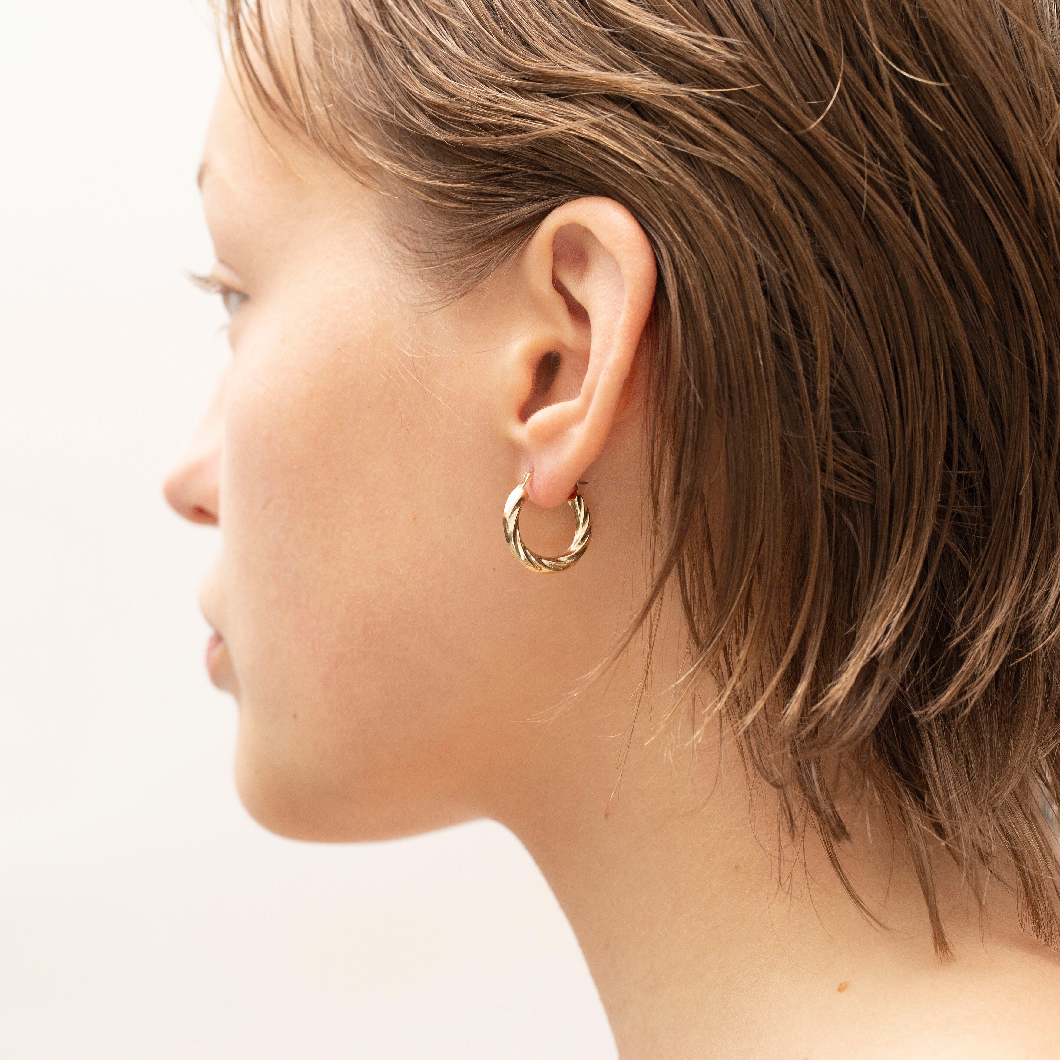 14K Gold 20mm Twisted Hoops