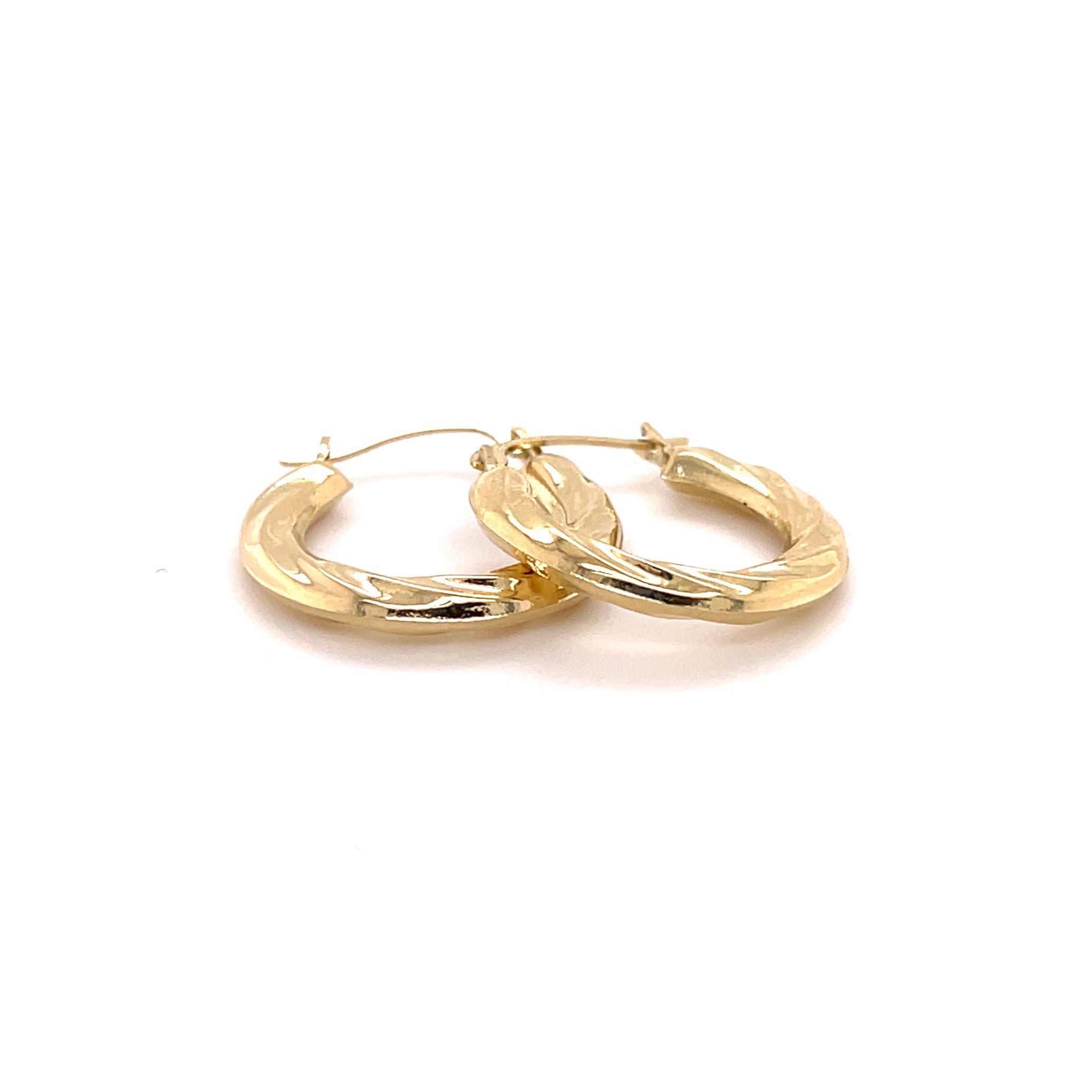 14K Gold 20mm Twisted Hoops