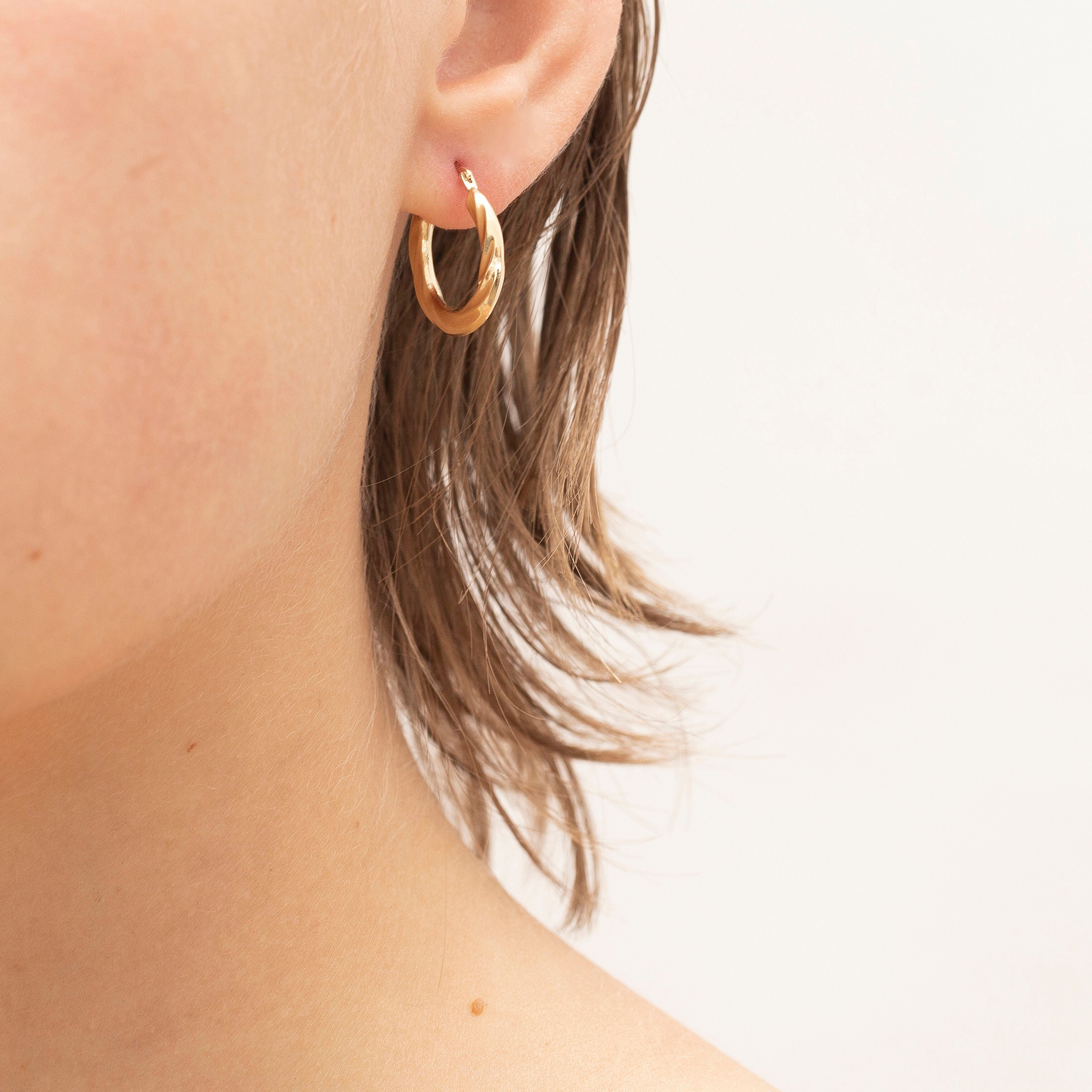 14K Gold 20mm Twisted Hoops