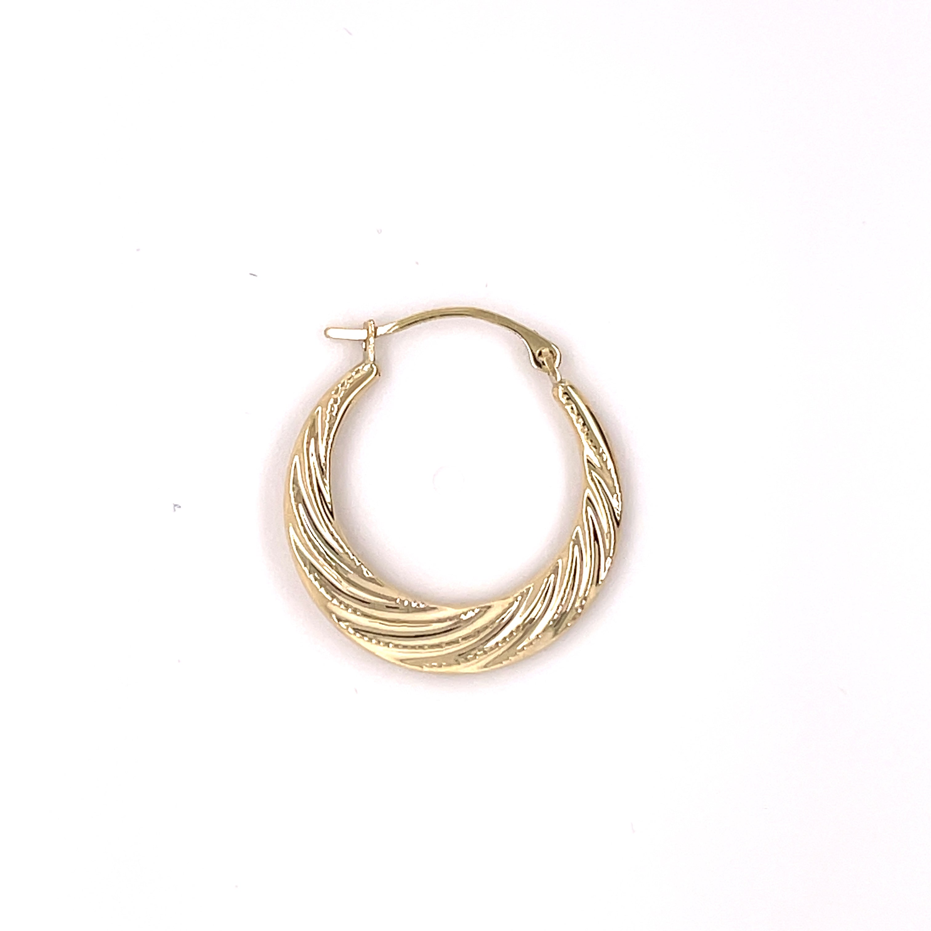 14K Gold Twist Milgrain Hoop Earrings