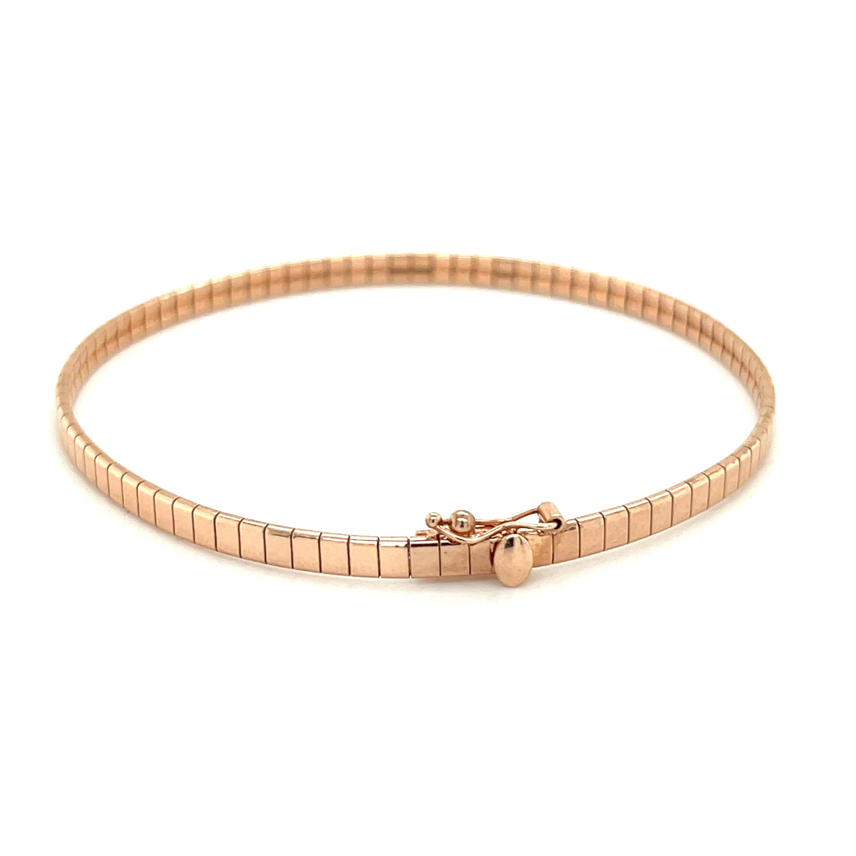 14K Solid Gold Omega Chain Bracelet