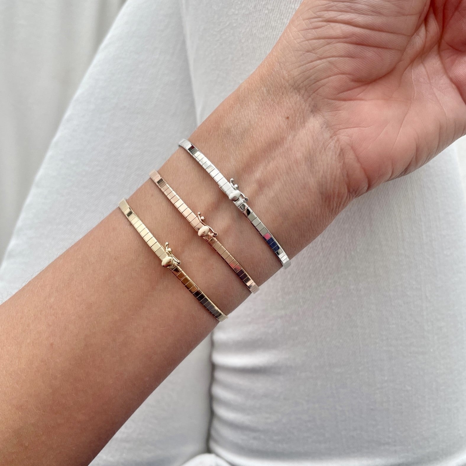 14K Solid Gold Omega Chain Bracelet