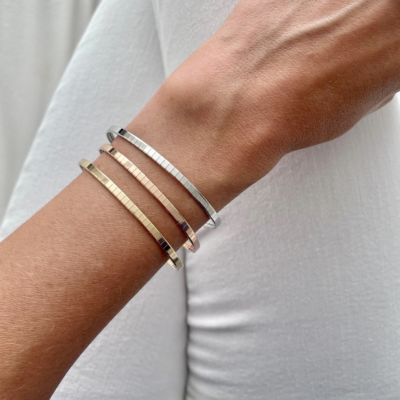 14K Solid Gold Omega Chain Bracelet