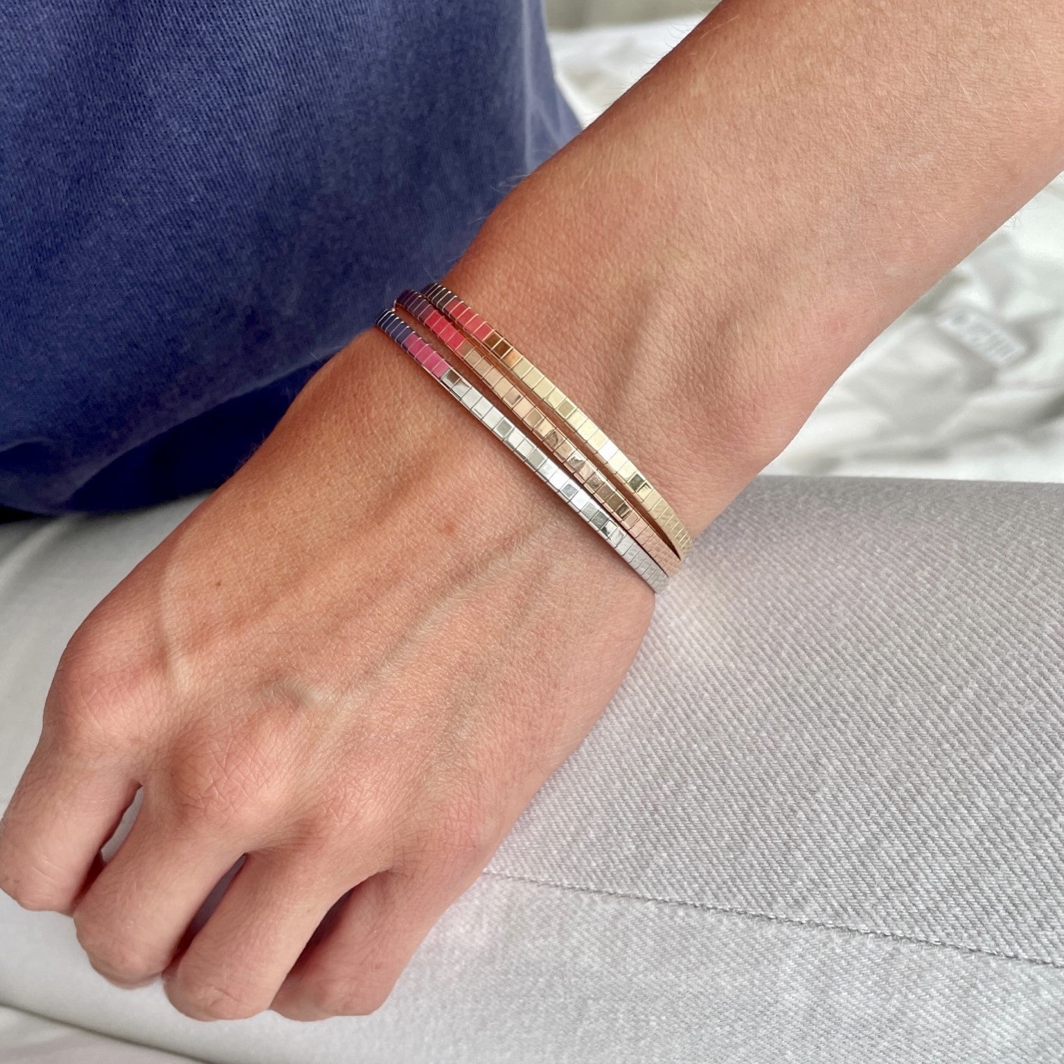 14K Solid Gold Omega Chain Bracelet